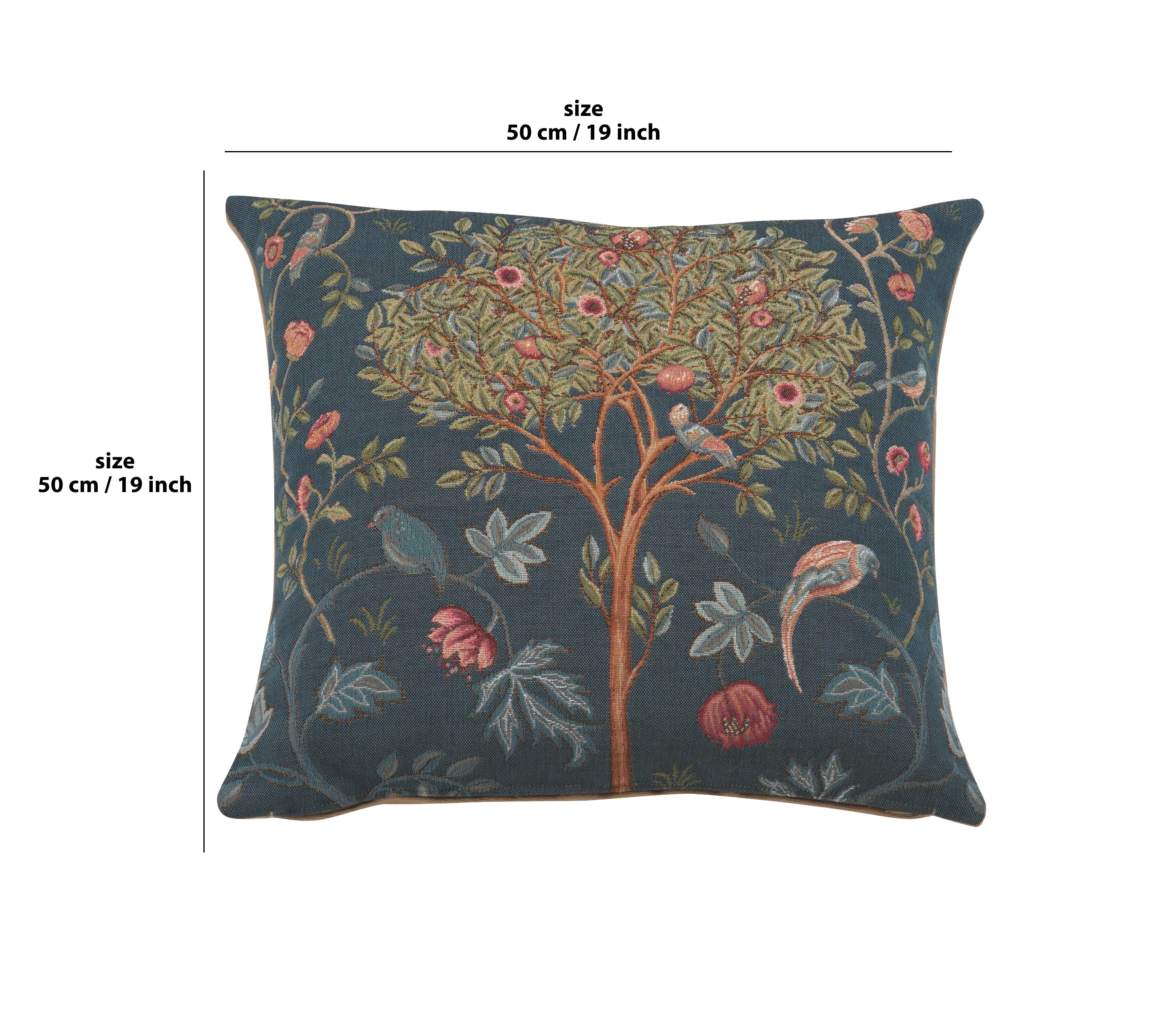 Kelmscott Tree Blue French Tapestry Cushion by William Morris