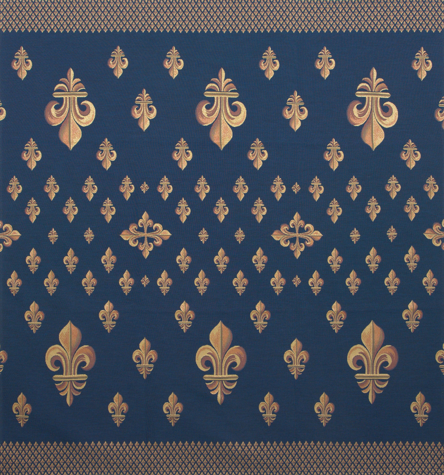 Grand Fleur de Lys Blue French Tapestry Throw