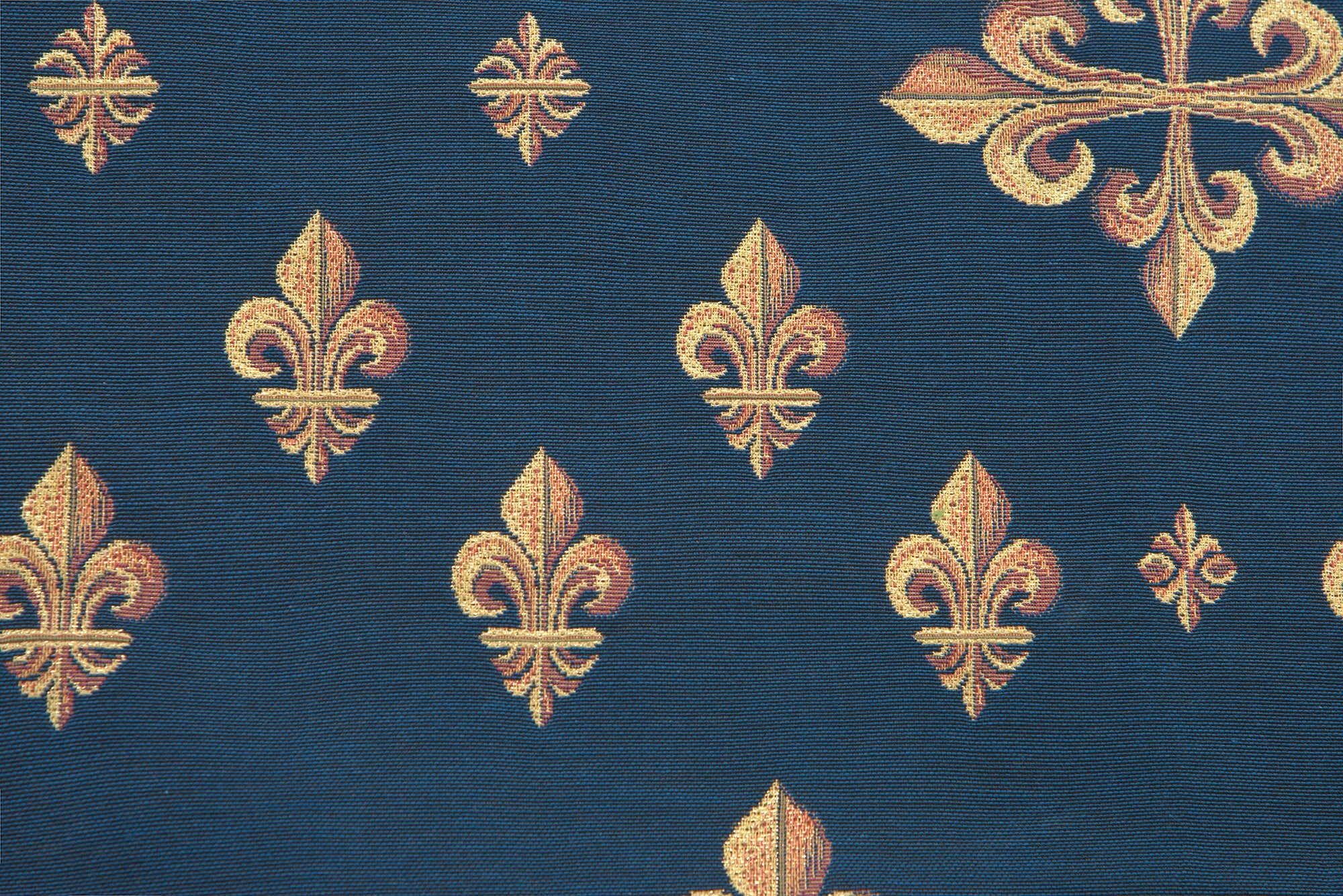 Grand Fleur de Lys Blue French Tapestry Throw