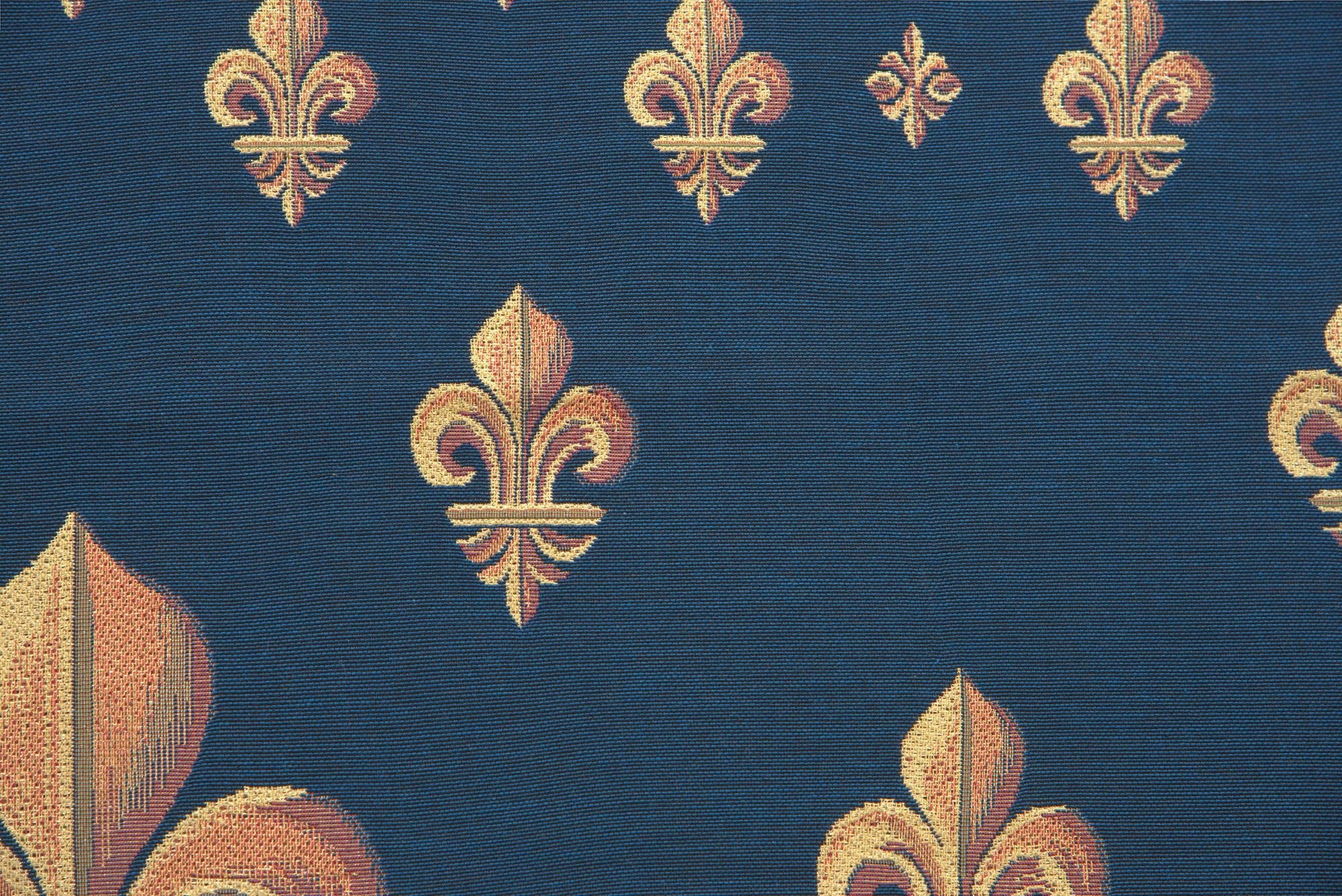 Grand Fleur de Lys Blue French Tapestry Throw