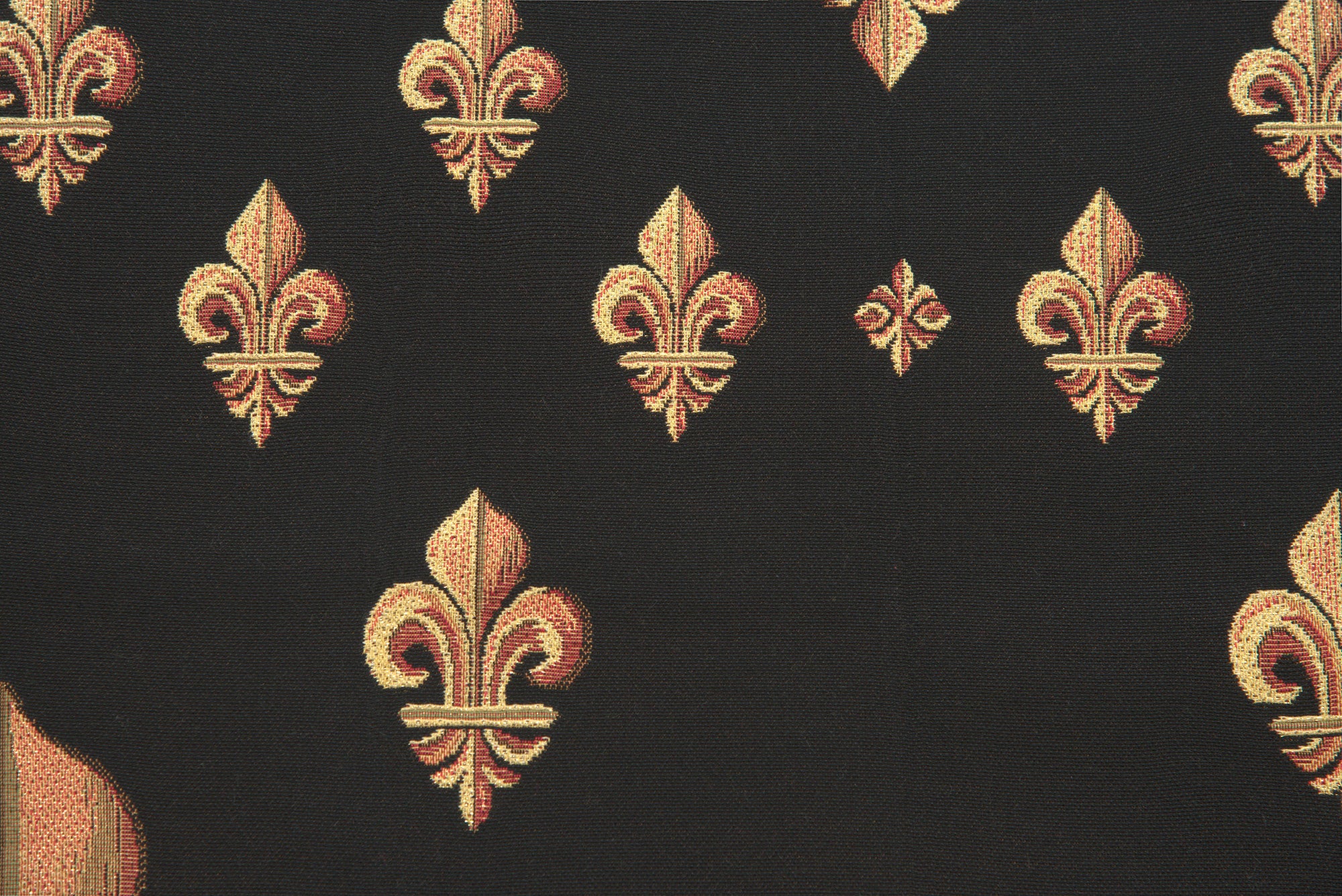 Grand Fleur de Lys Black French Tapestry Throw