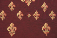 Grand Fleur de Lys Red French Tapestry Throw