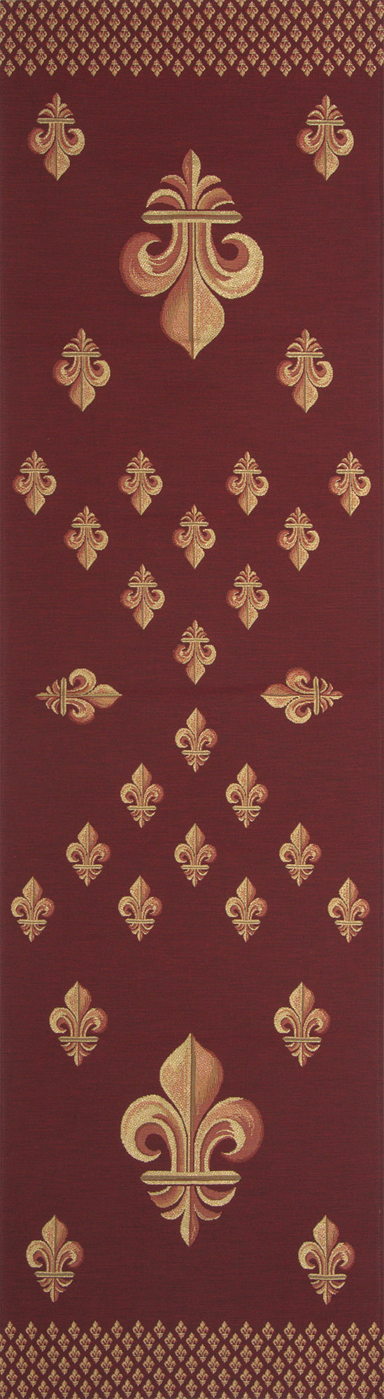 Royal Fleur de Lys Red French Tapestry Table Runner