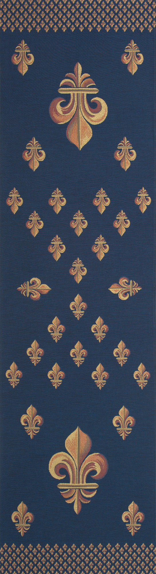 Royal Fleur de Lys Blue French Tapestry Table Runner