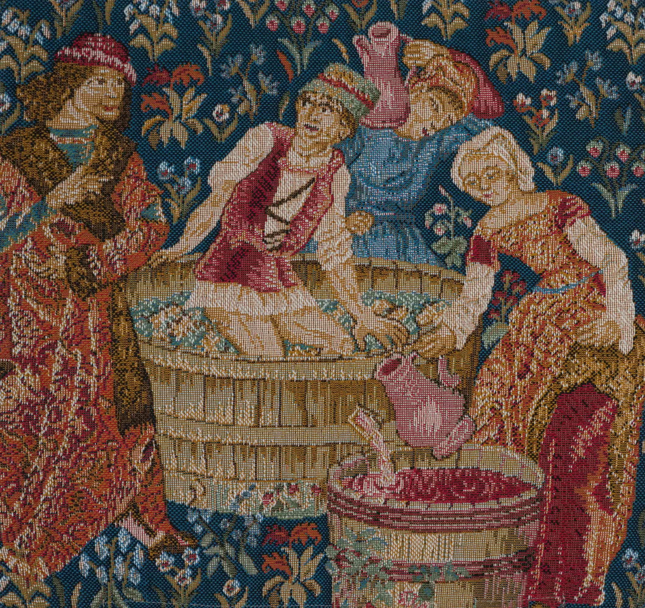 The Wine Press Small French Tapestry Cushion