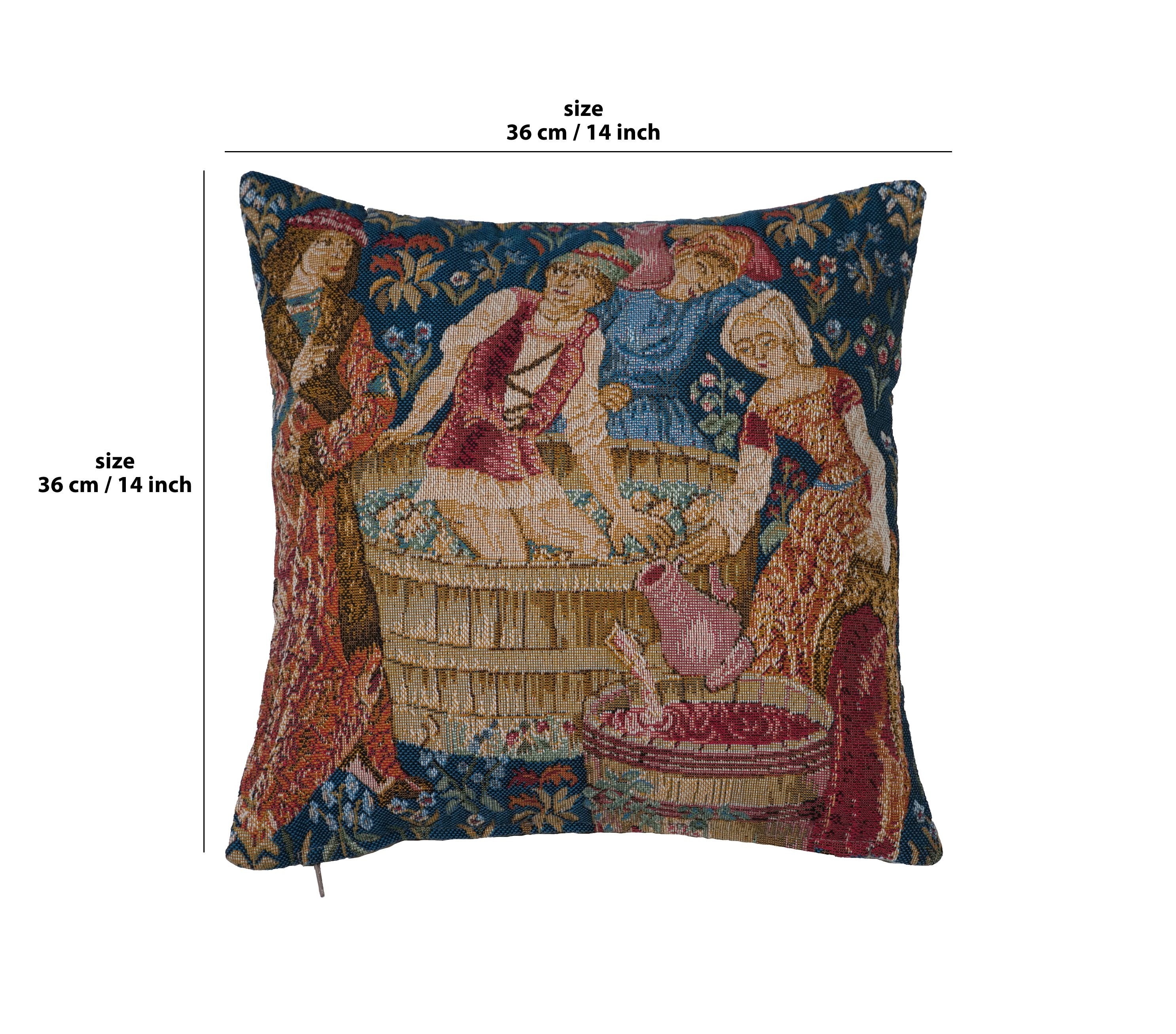 The Wine Press Small French Tapestry Cushion