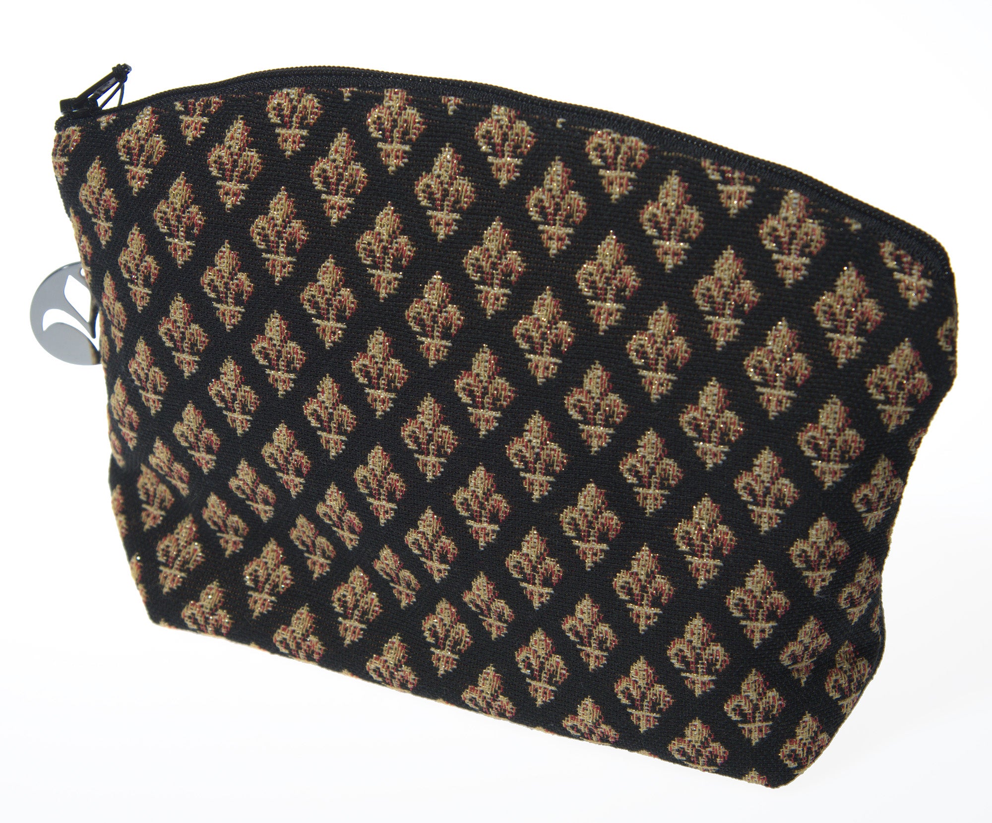 Fleur de Lys Black Purse Tapestry Handbag