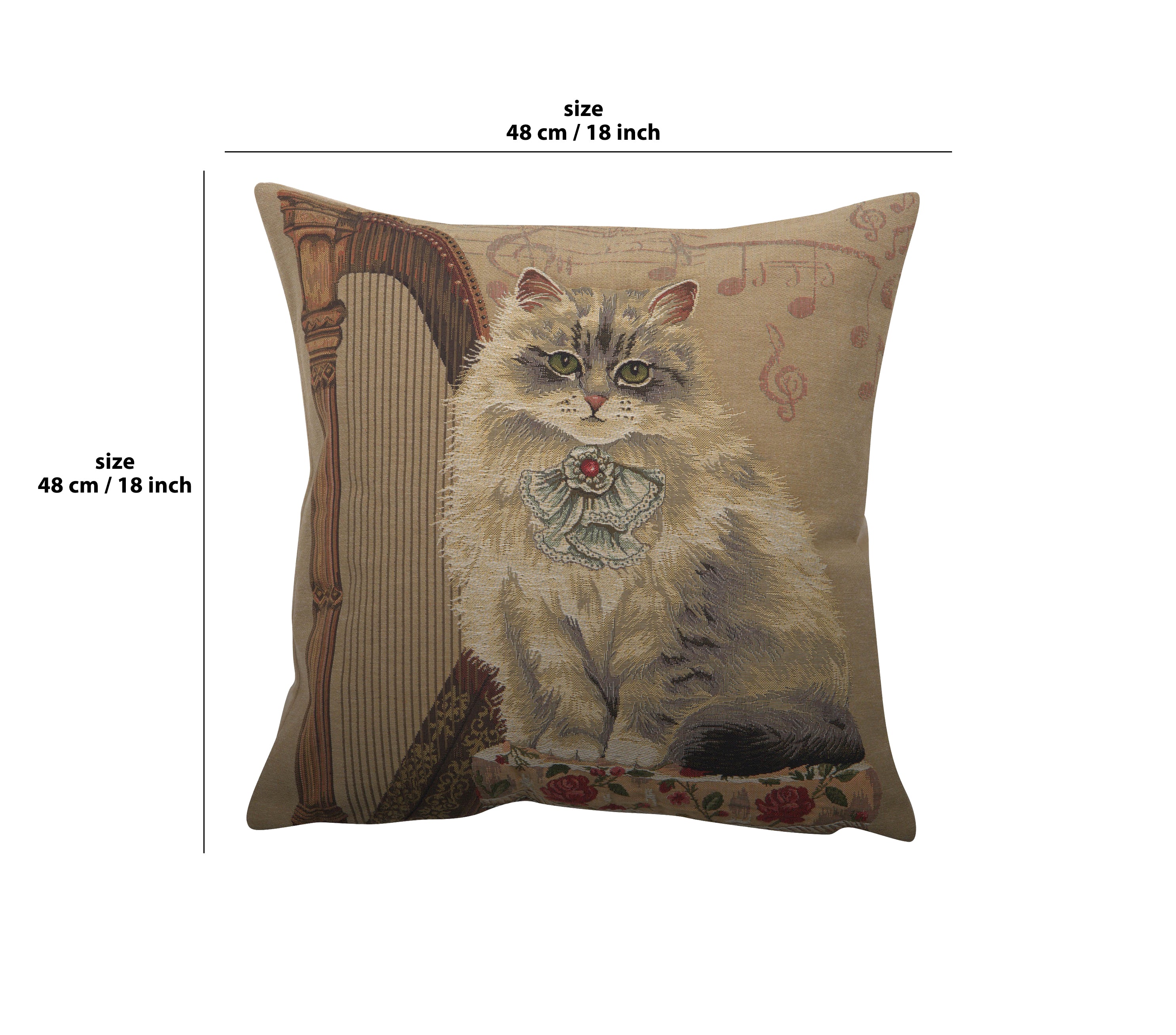 Cat With Harp European Cushion Cover