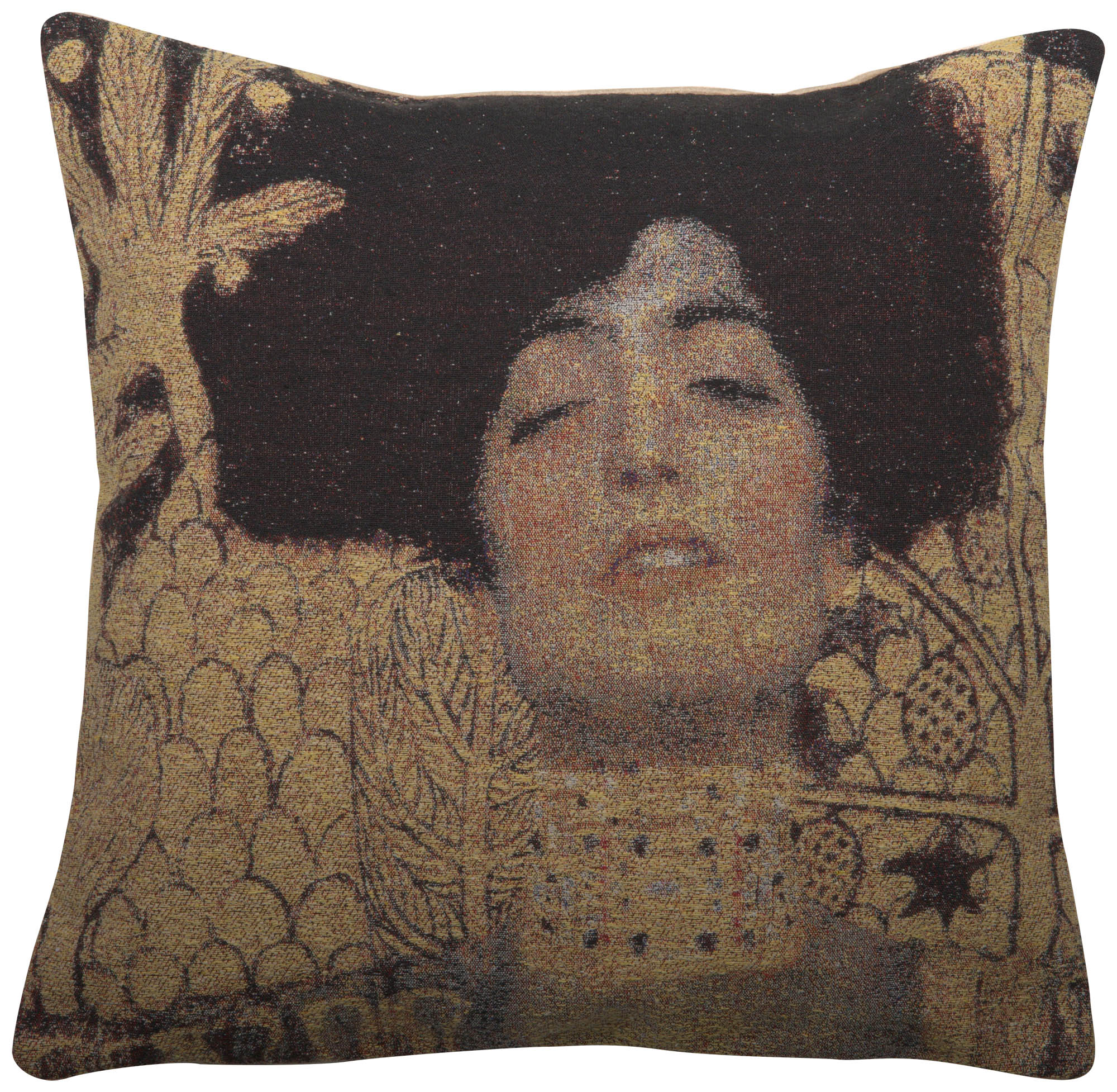 Adele II Decorative Pillow Cushion Cover by Gustav Klimt