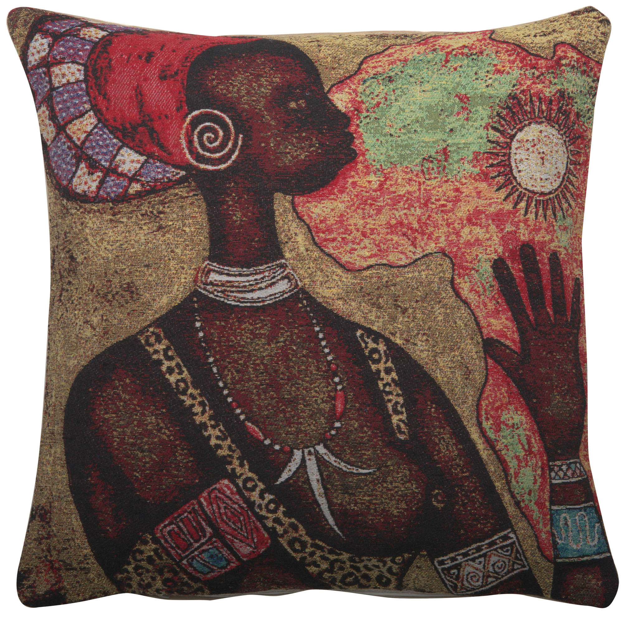 African Woman Decorative Pillow Cushion Cover