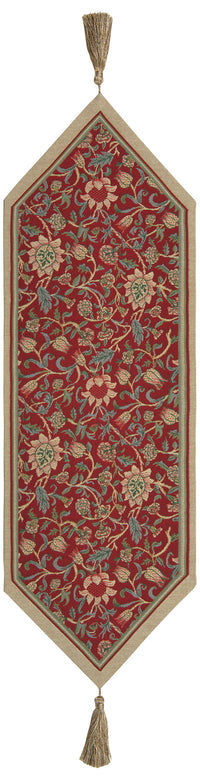 Fleur De Morris Red Belgian Table Runner