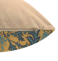 Anemone Blue Gold Belgian Cushion Cover