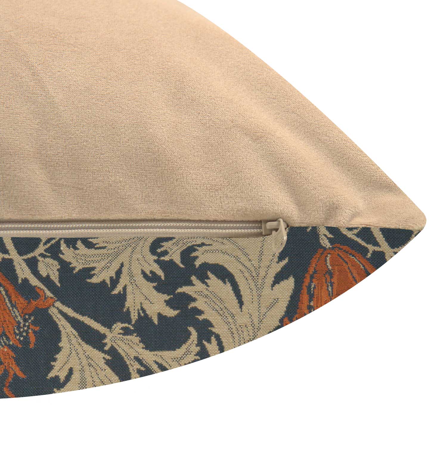 Anemone Blue Rust Belgian Cushion Cover by William Morris