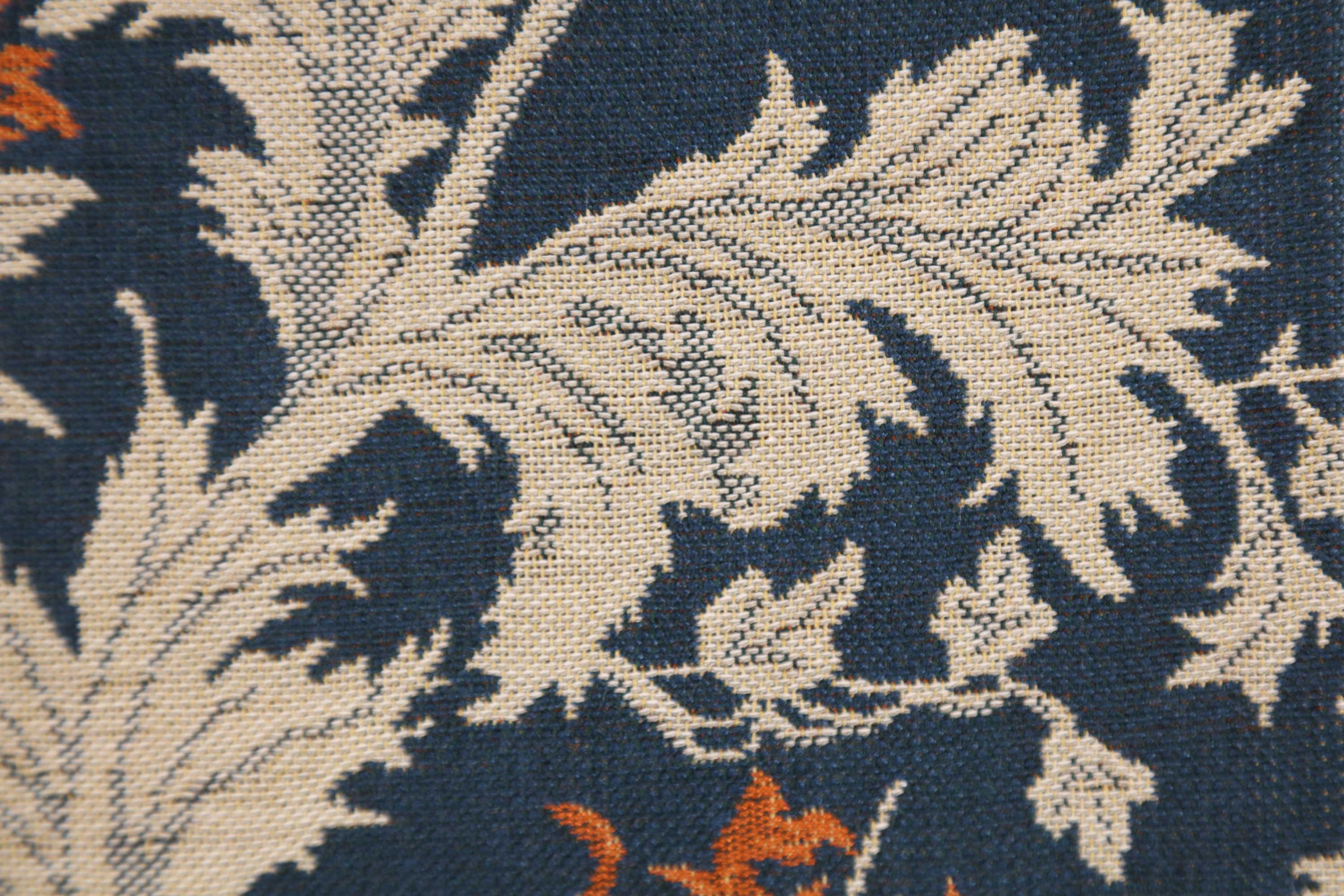 Anemone Blue Rust Belgian Cushion Cover by William Morris