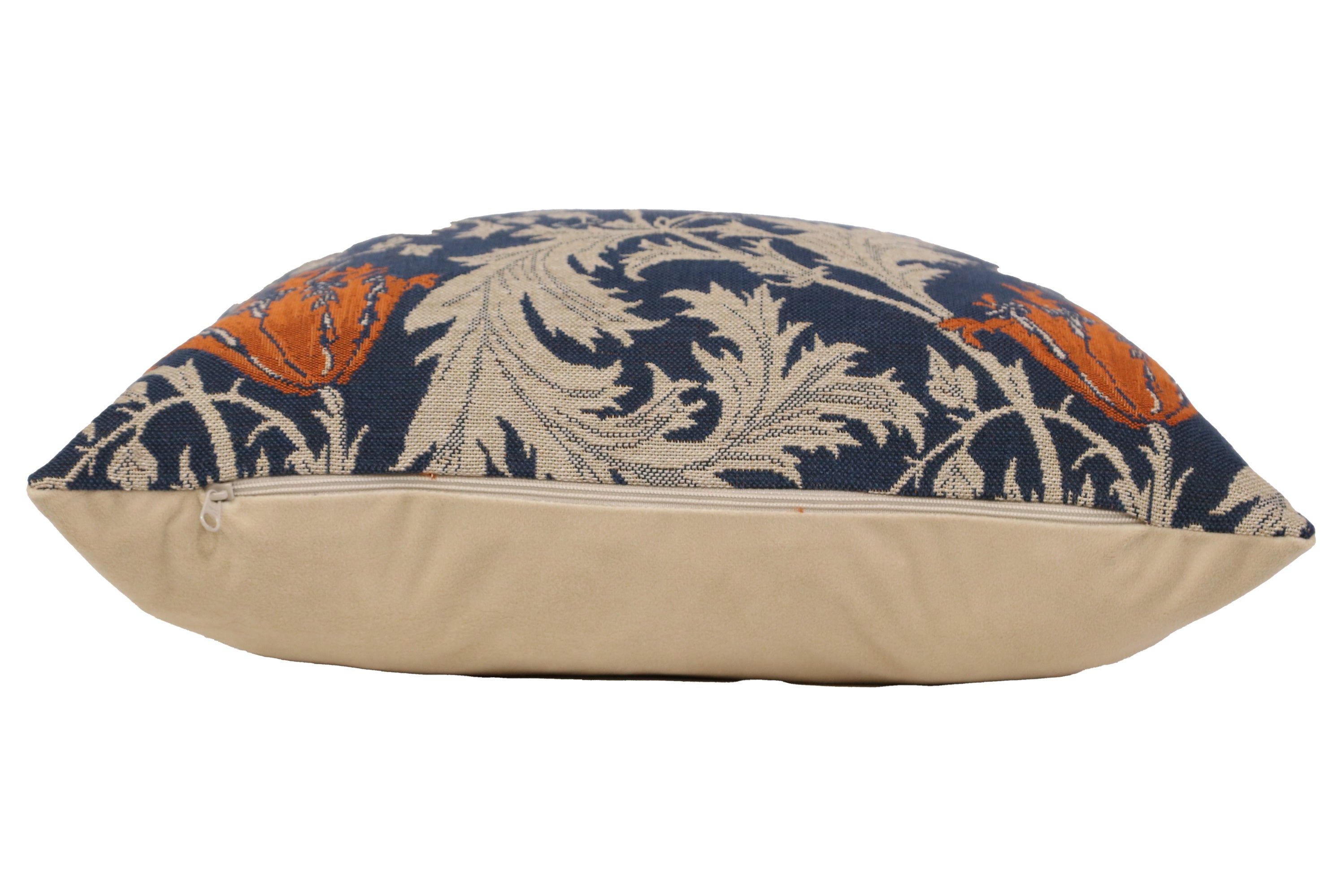 Anemone Blue Rust Belgian Cushion Cover by William Morris