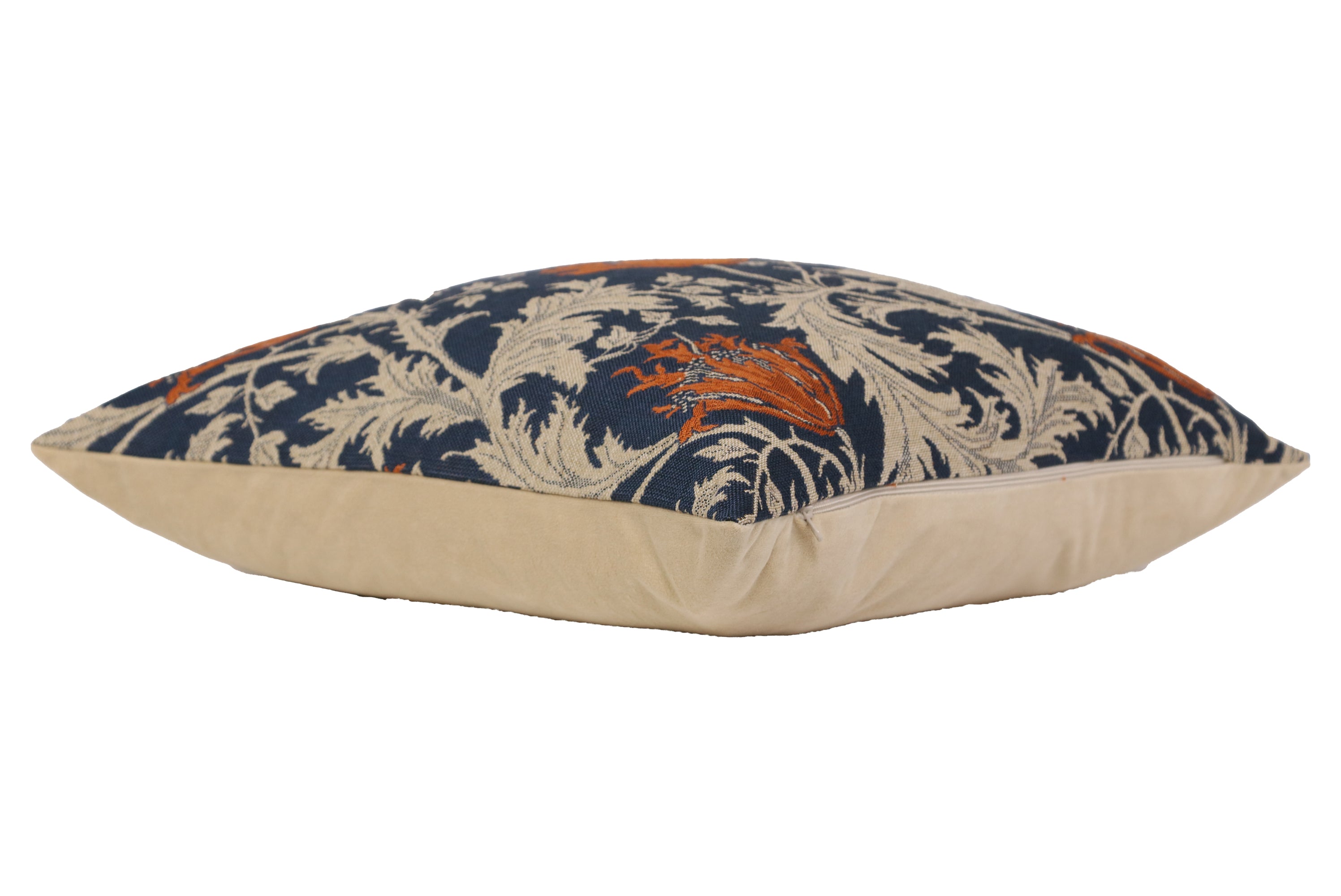 Anemone Blue Rust Belgian Cushion Cover by William Morris