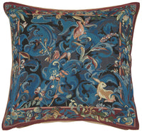 Animals with Aristoloches Blue French Tapestry Cushion