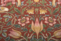 Roses and Birds Red French Tapestry Cushion by William Morris