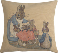 Mrs. Rabbit Beatrix Potter Small European Cushion Cover by Beatrix Potter