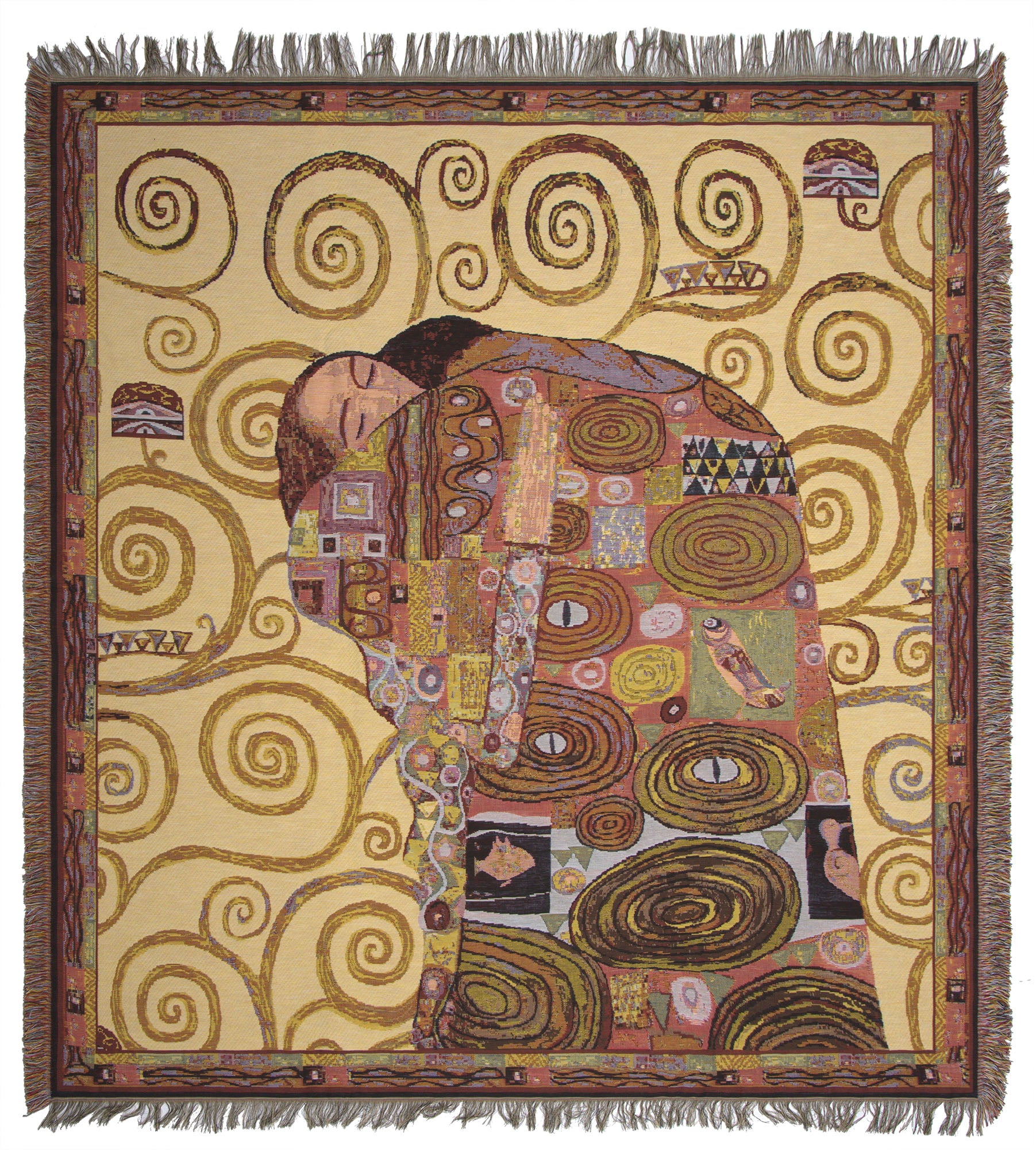 Klimt's Accomplissement European Throw by Gustav Klimt