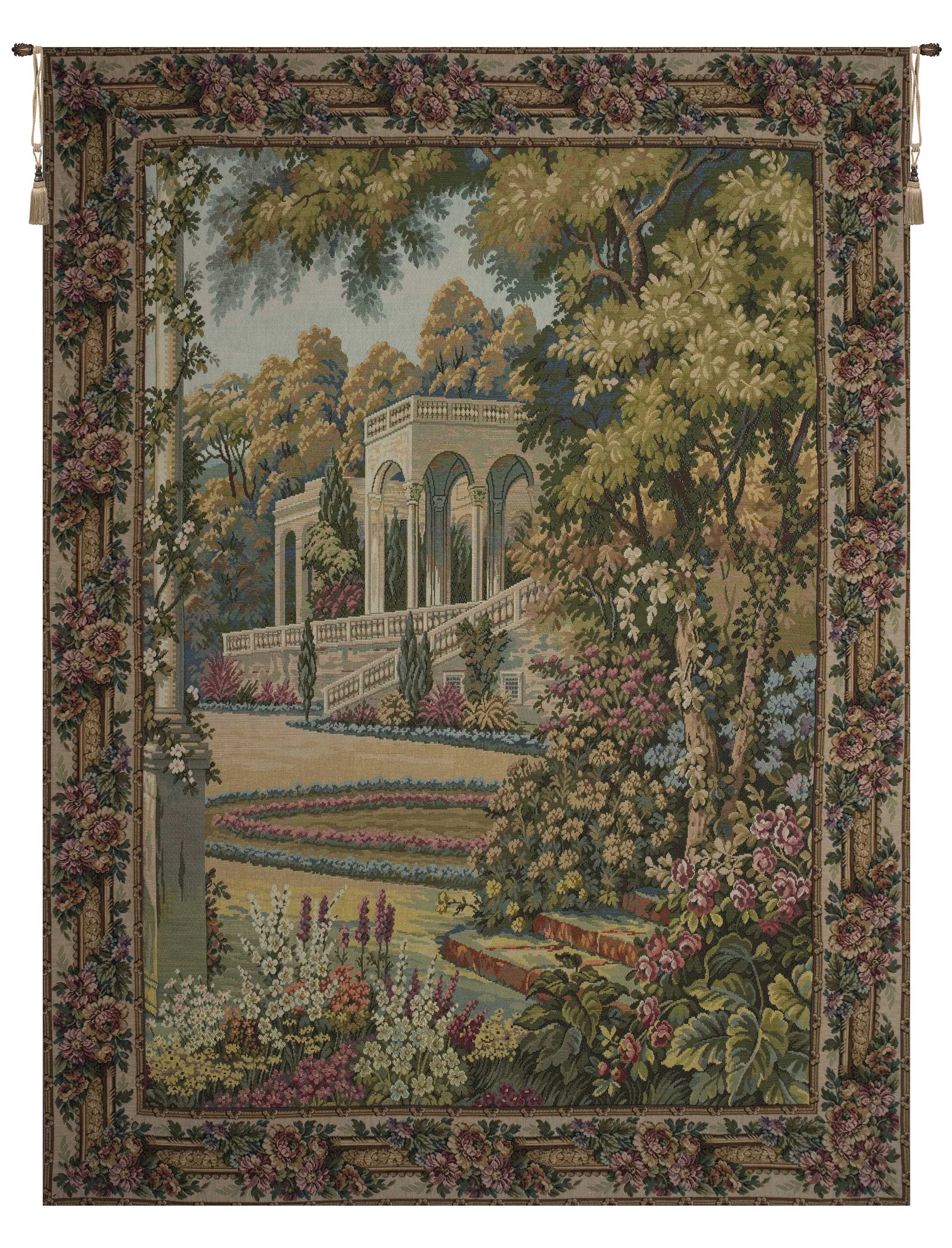 Como Garden with Trellis Border Italian Tapestry