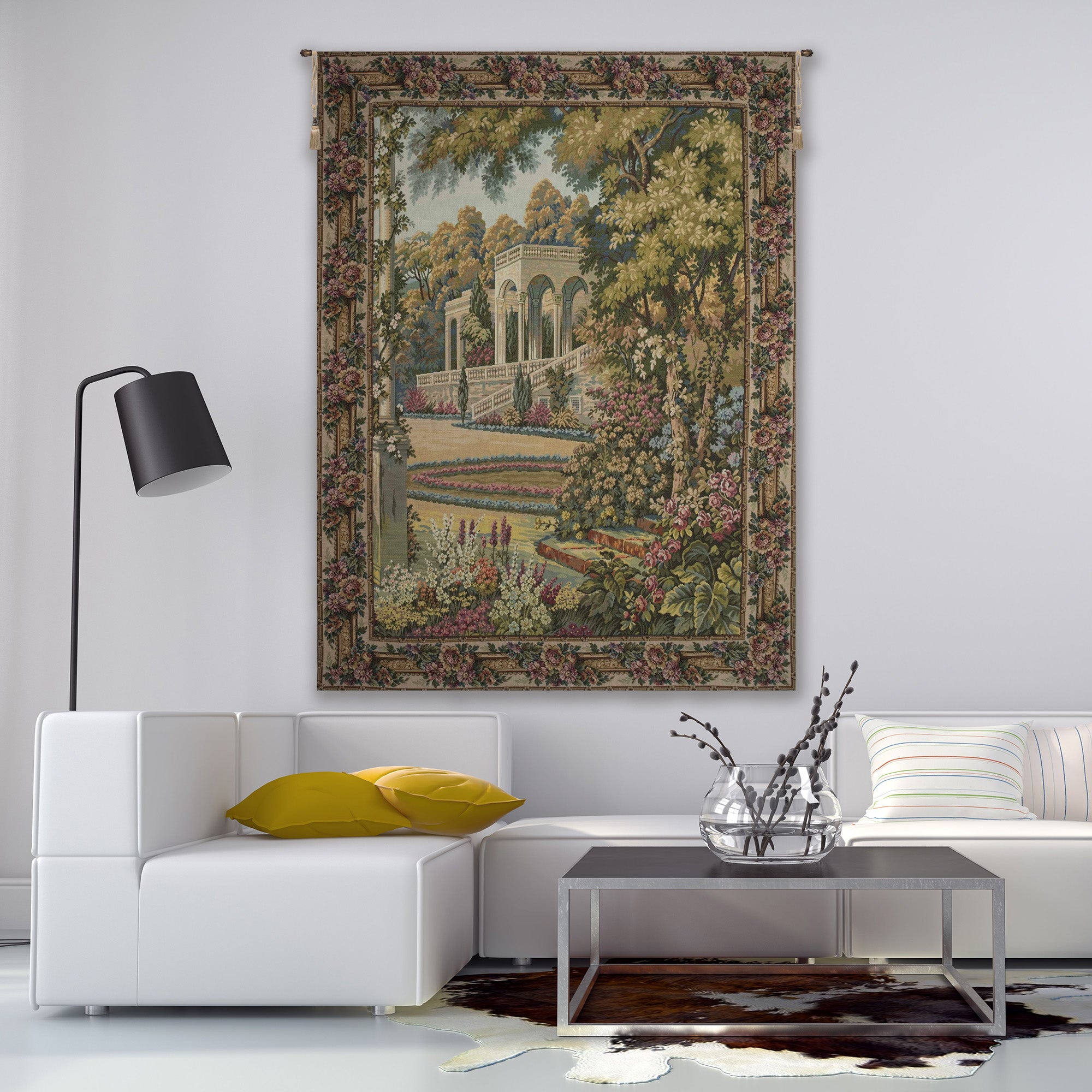 Como Garden with Trellis Border Italian Tapestry