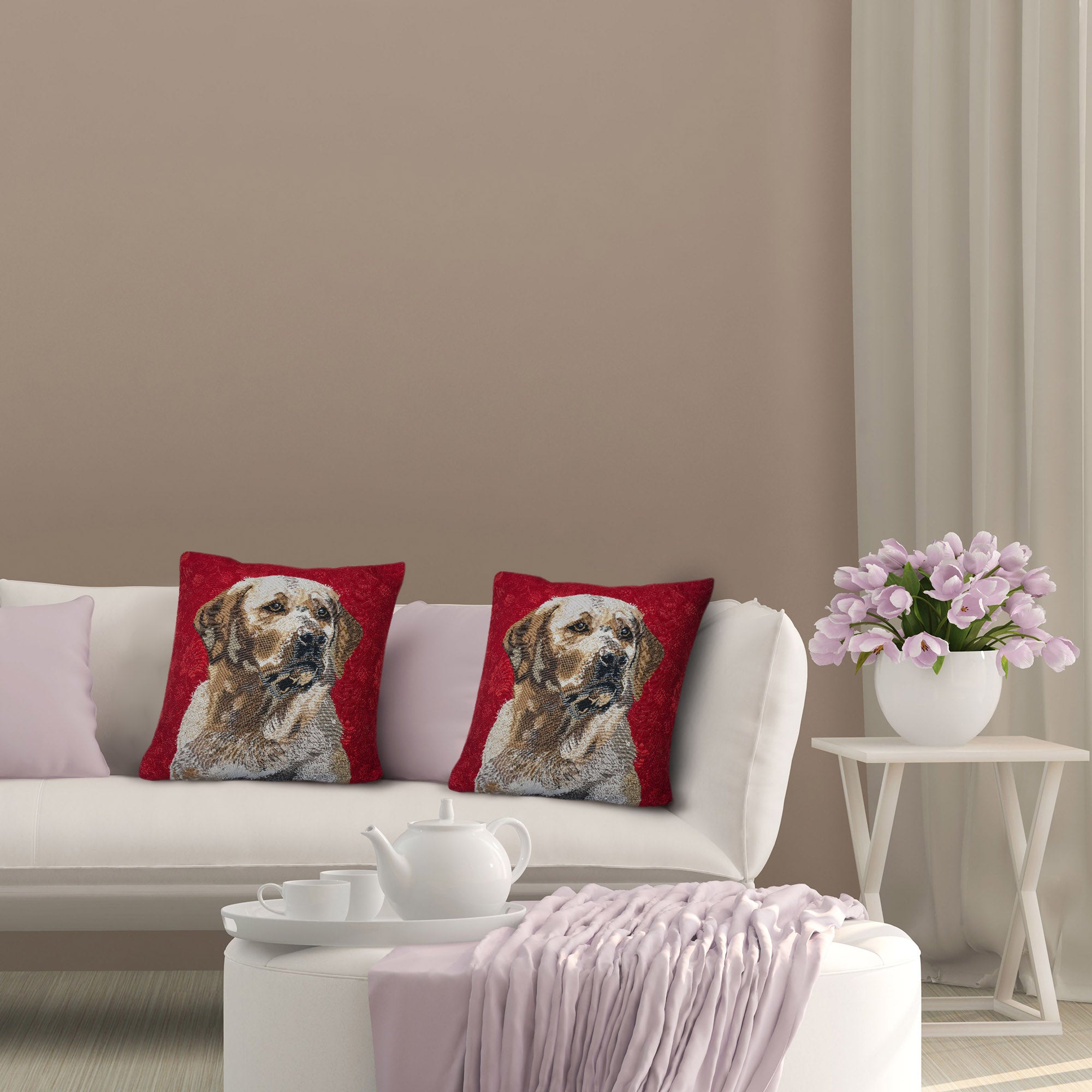 Labrador Red Belgian Cushion Cover