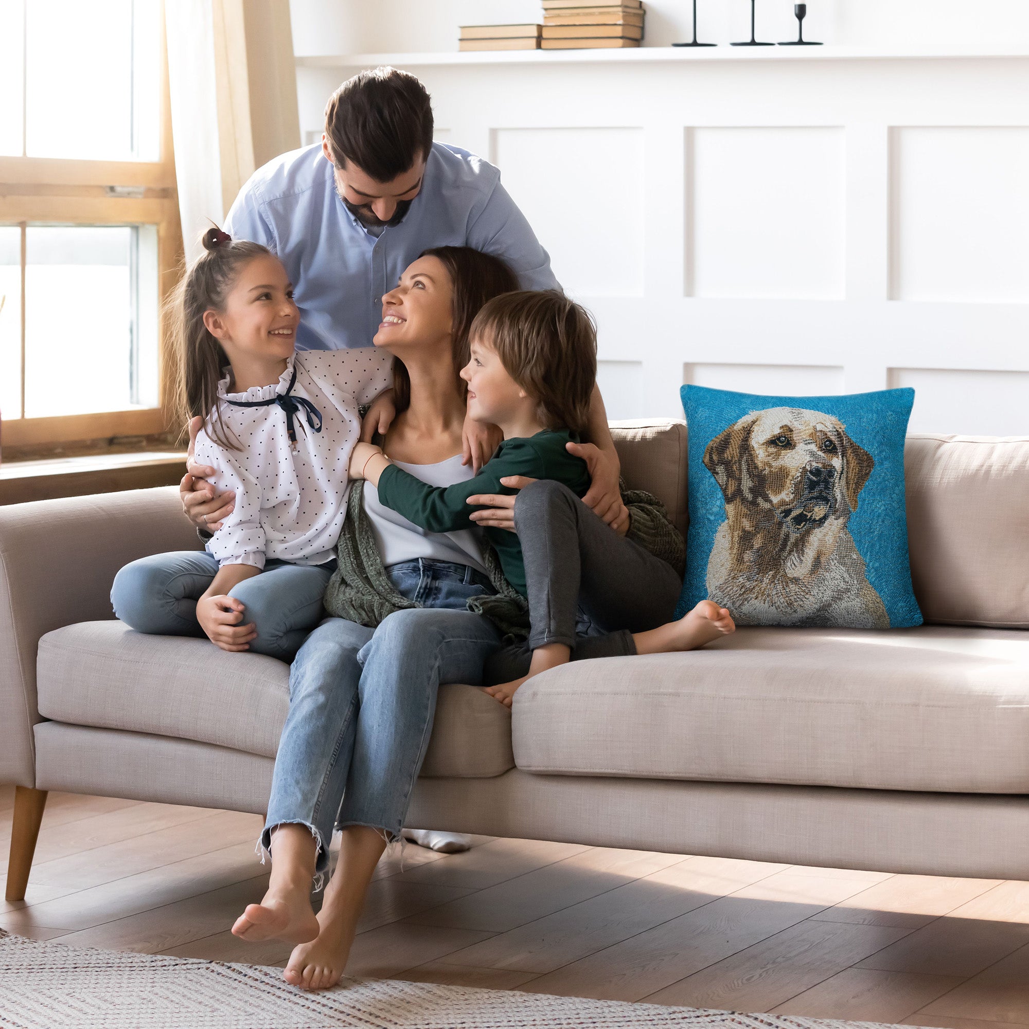 Labrador Blue Belgian Cushion Cover