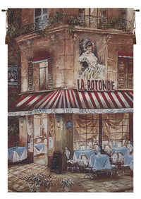 Evening at the Cafe Medium Fine Art Tapestry