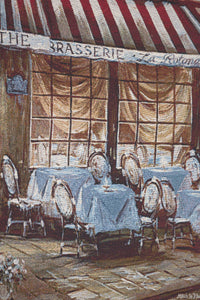 Evening at the Cafe Medium Fine Art Tapestry