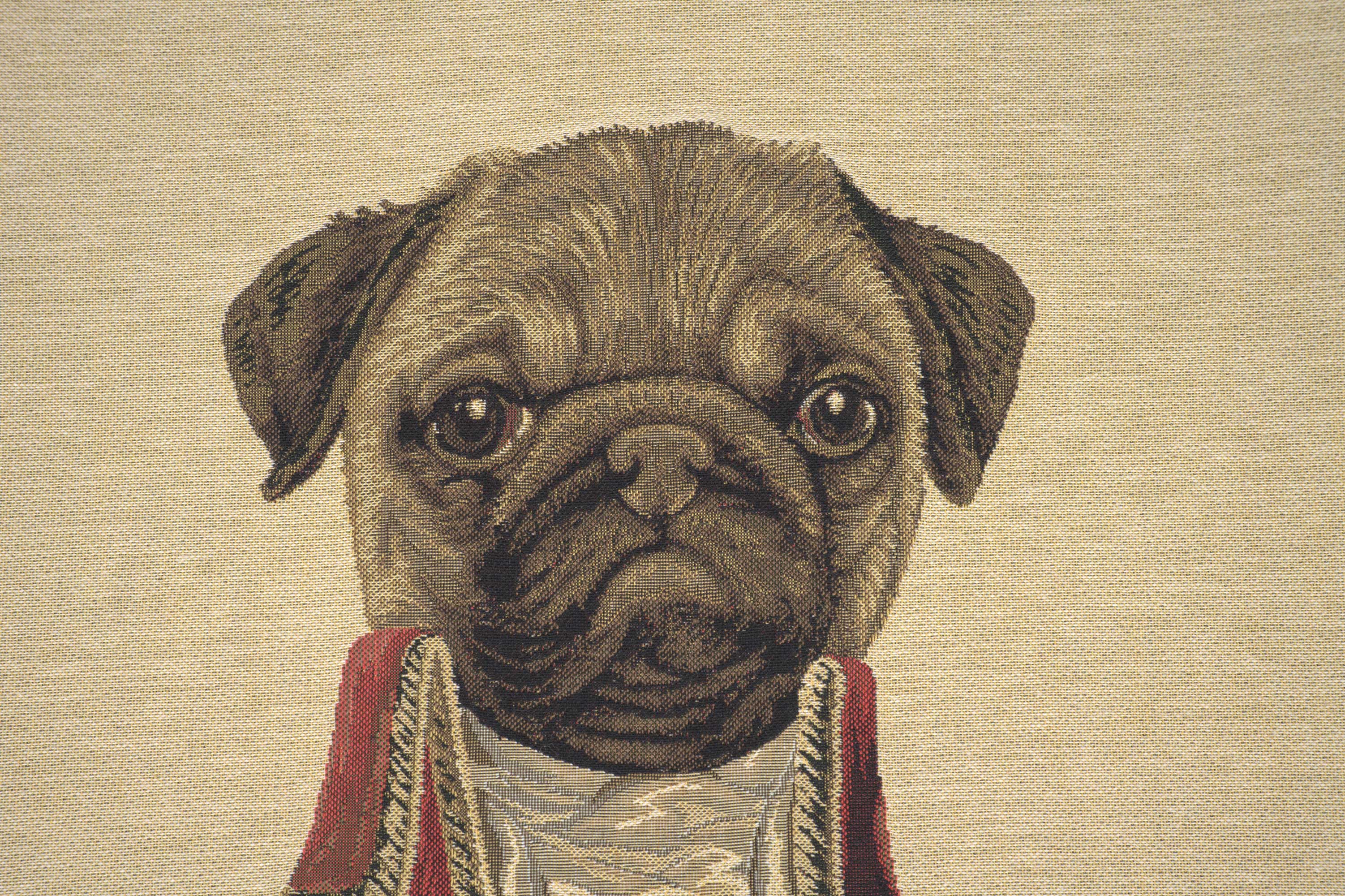 Commodore Pug Red European Cushion Cover by Thierry Poncelet