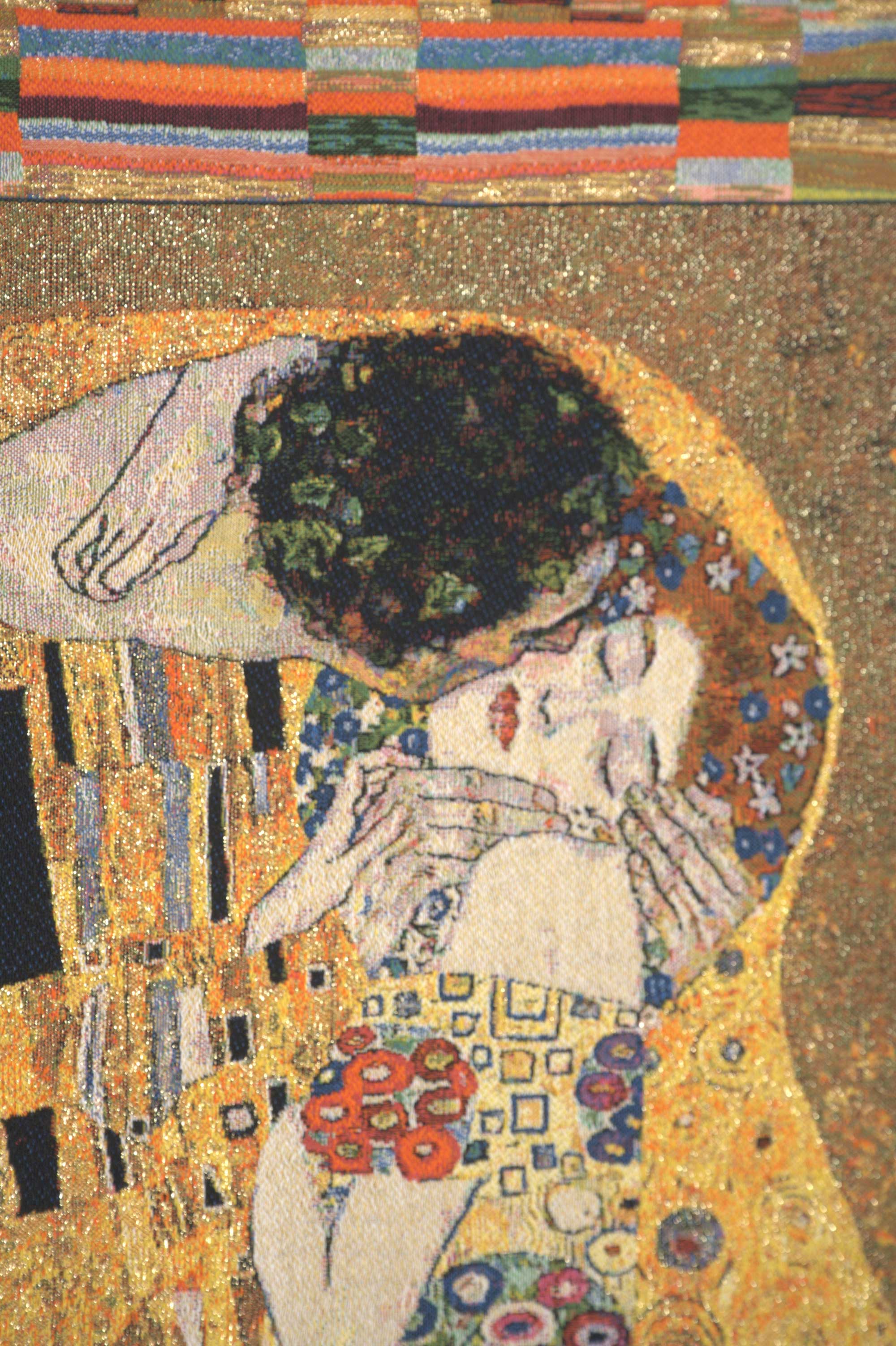 The Kiss with Border European Tapestry by Gustav Klimt