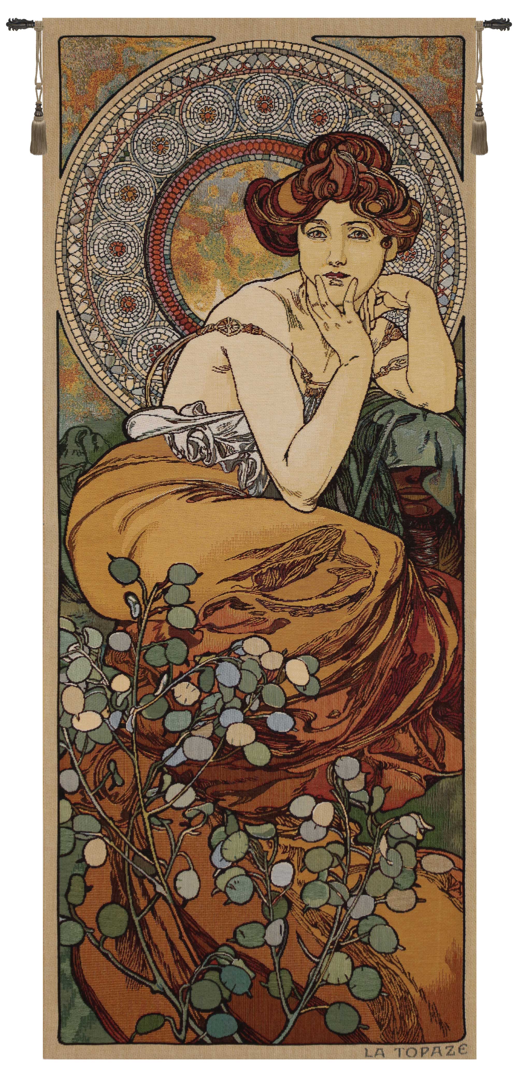 Mucha Topaze European Tapestry by Alphonse Mucha