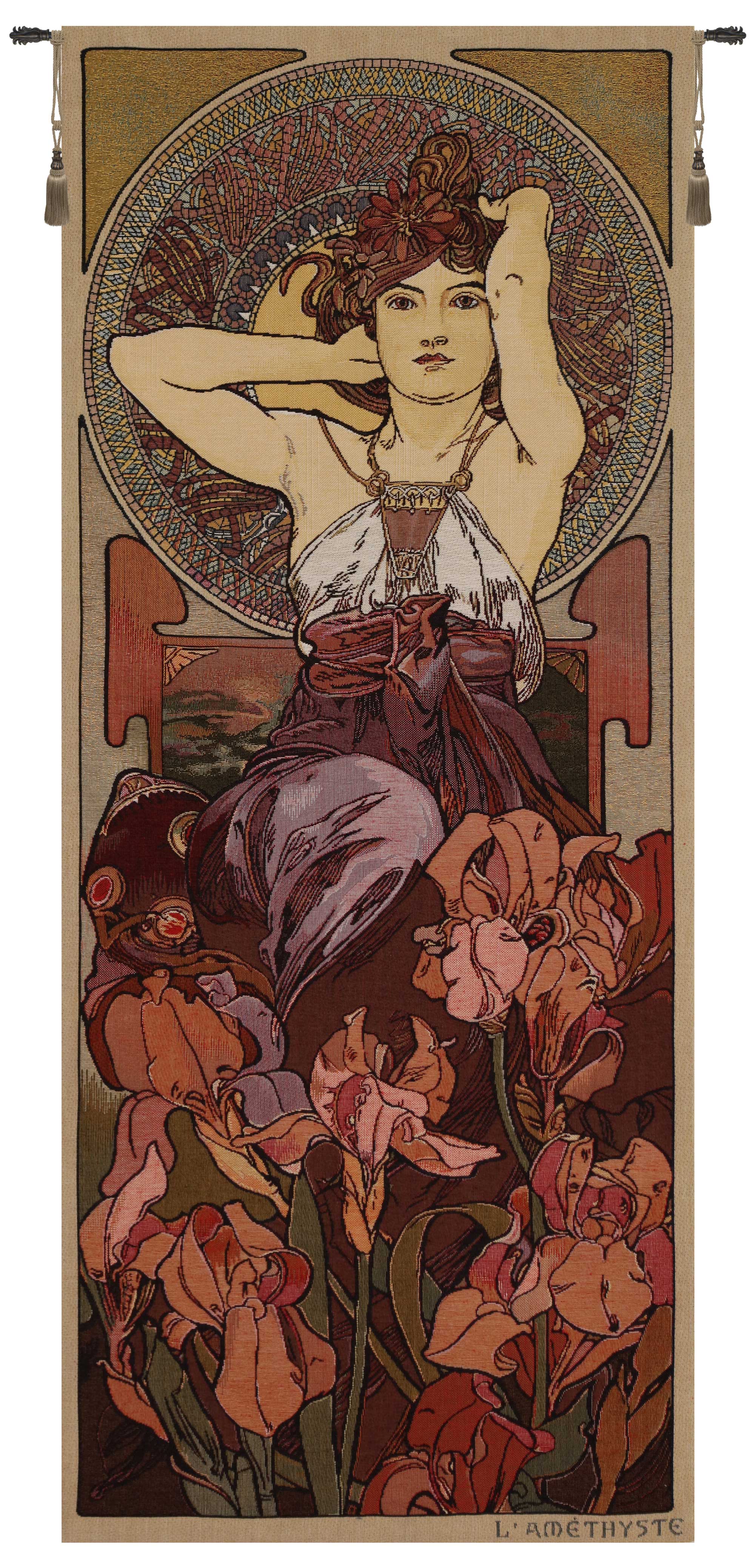 Mucha Amethyste European Tapestry by Alphonse Mucha