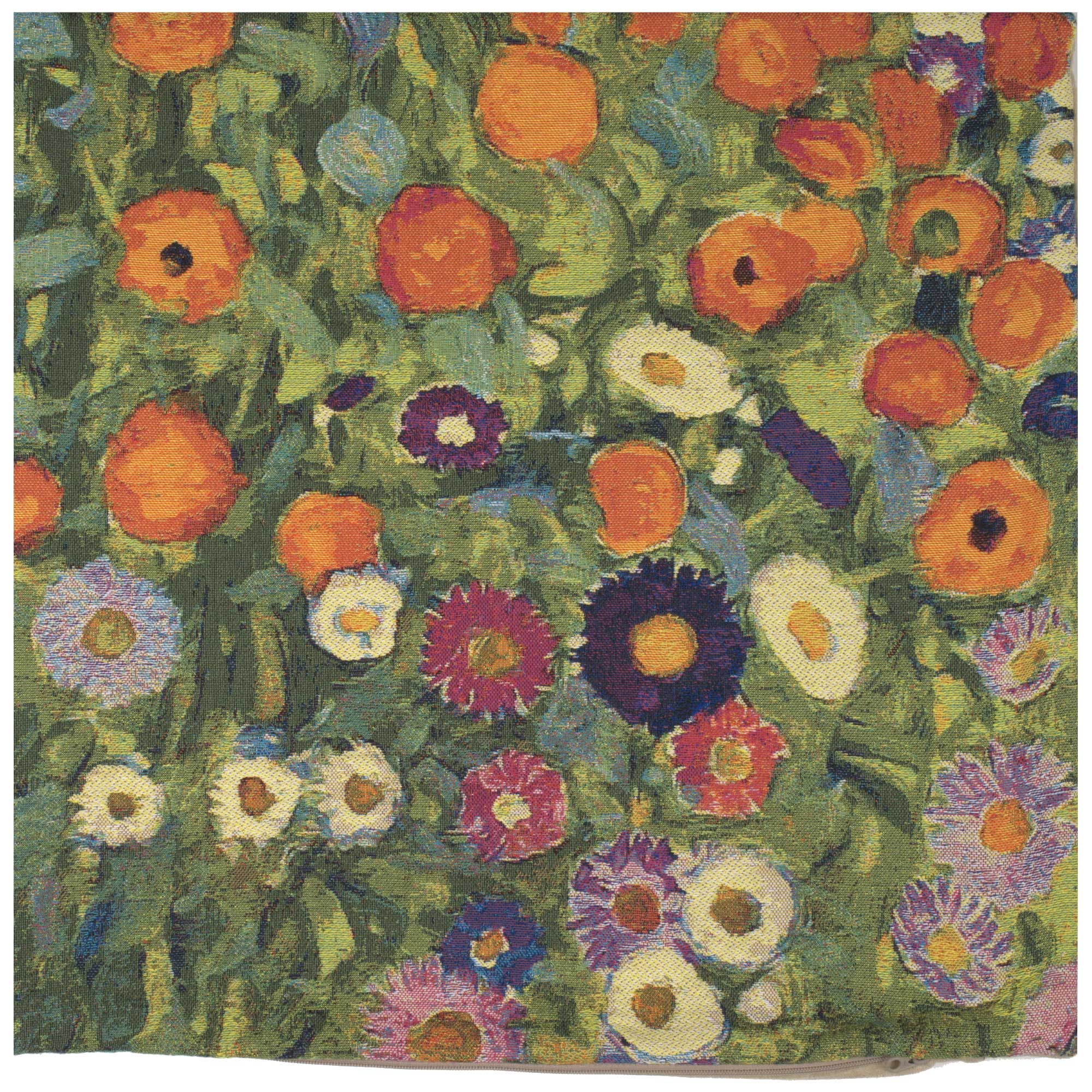 Flower Garden III Klimt European Cushion Cover by Gustav Klimt