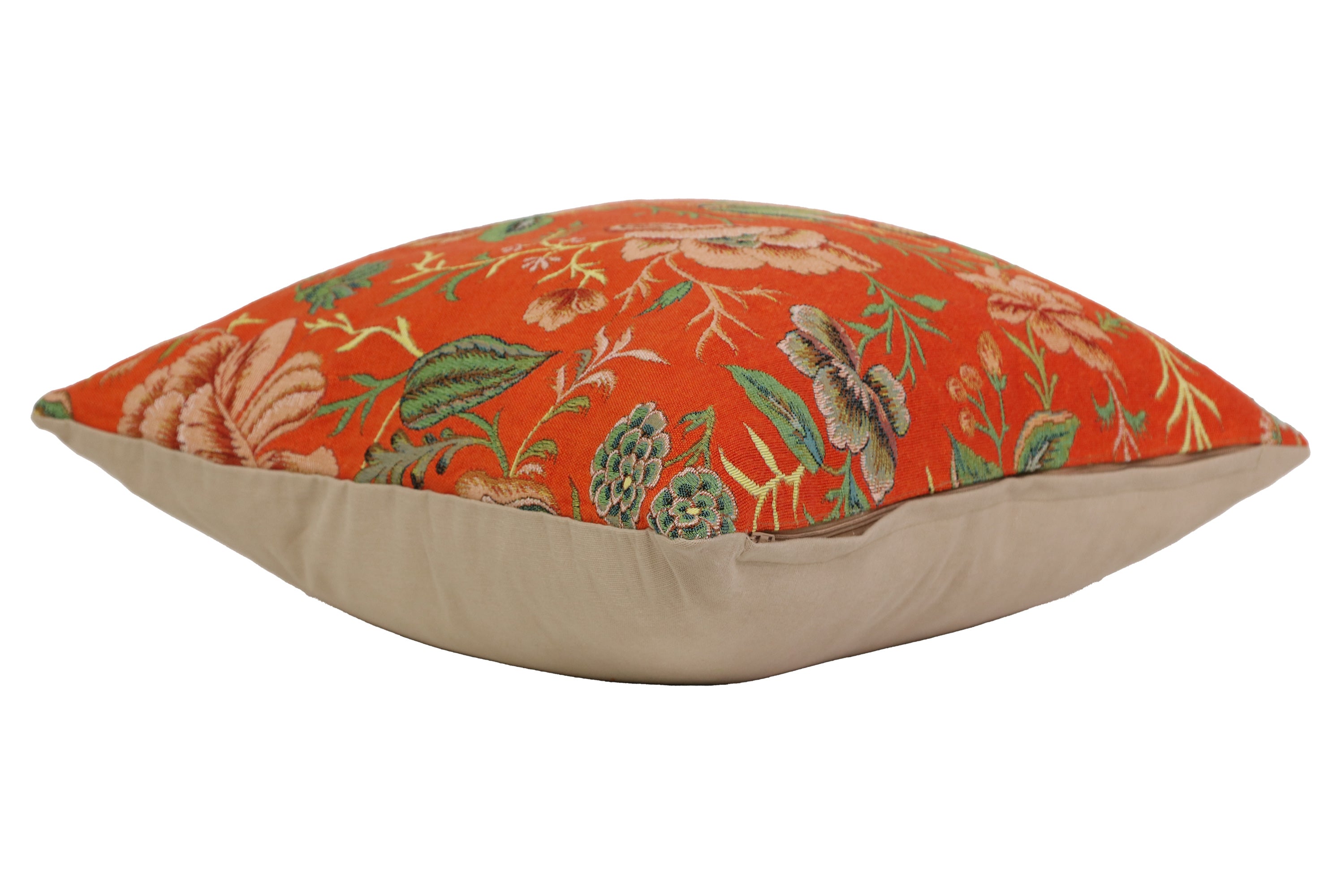 Peony Orange B French Tapestry Cushion