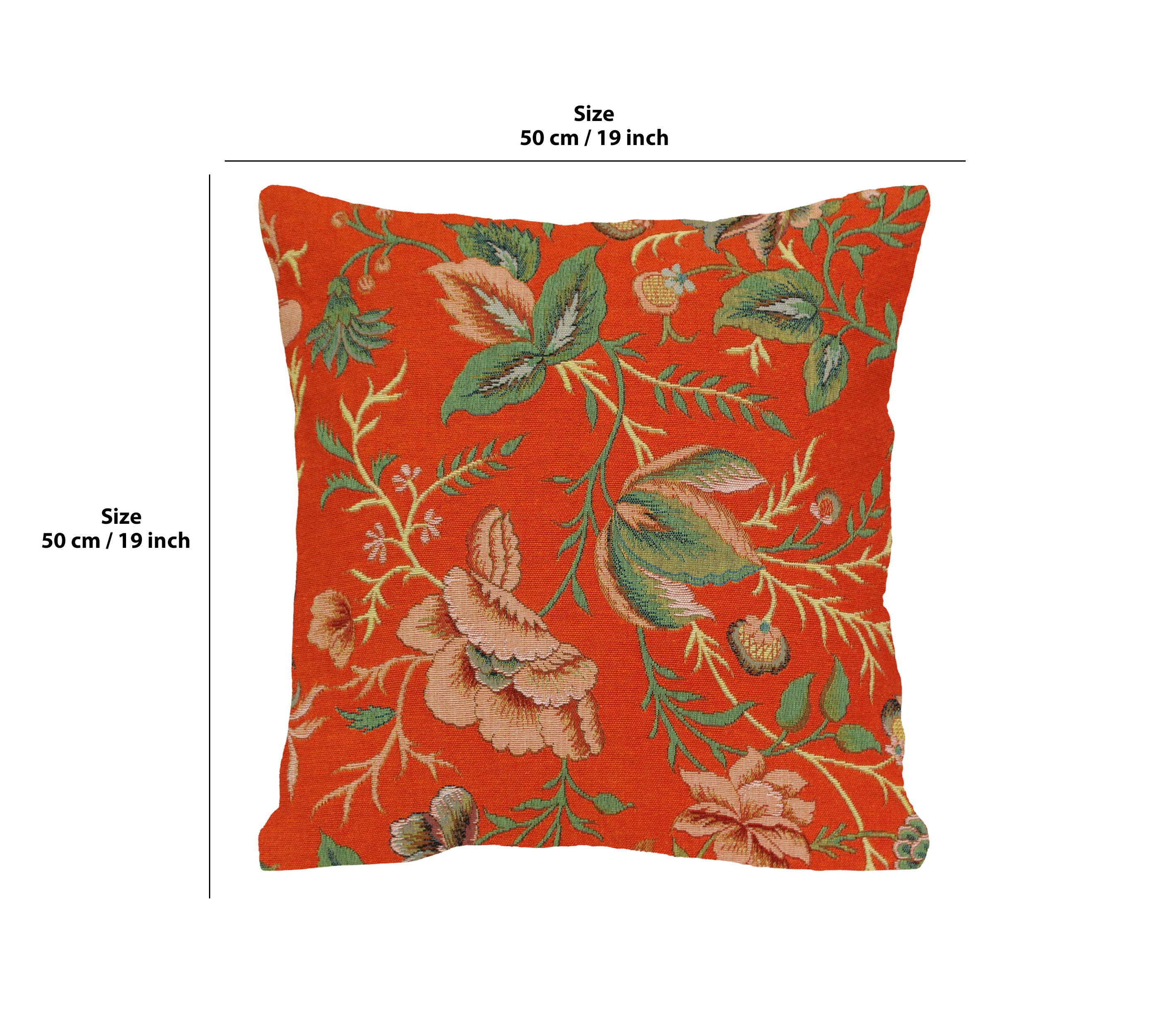 Peony Orange B French Tapestry Cushion