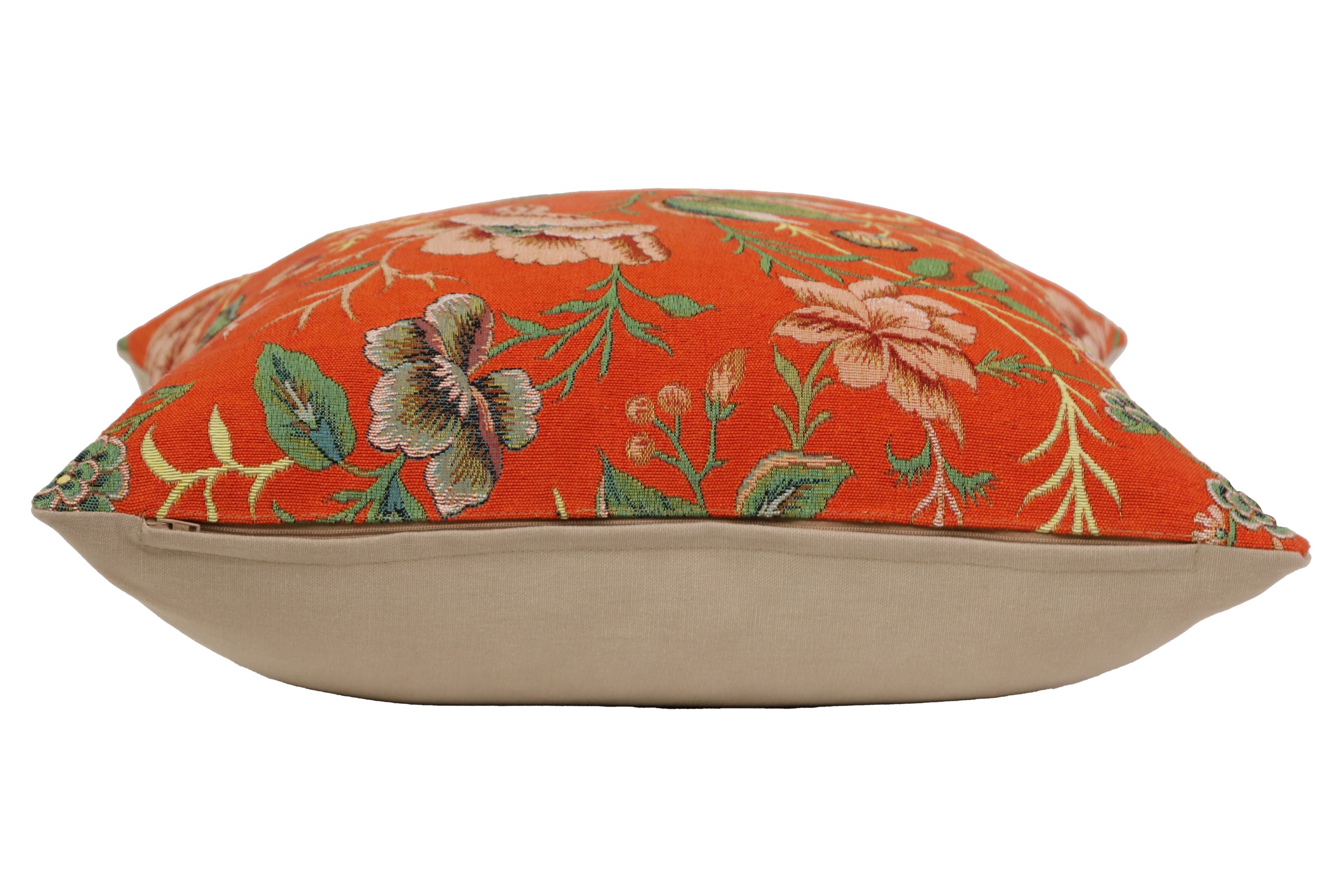 Peony Orange B French Tapestry Cushion