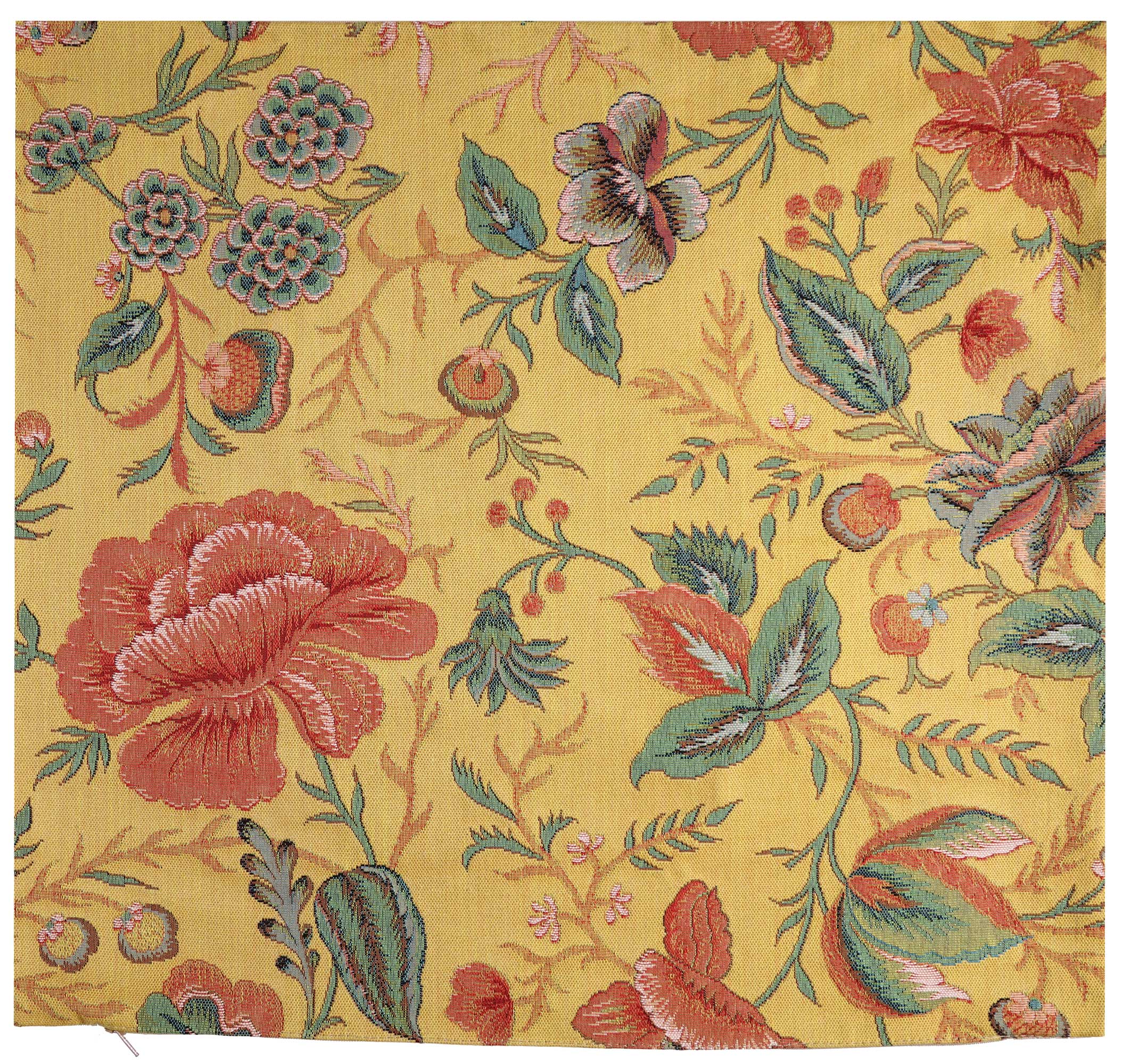 Peony Yellow A French Tapestry Cushion