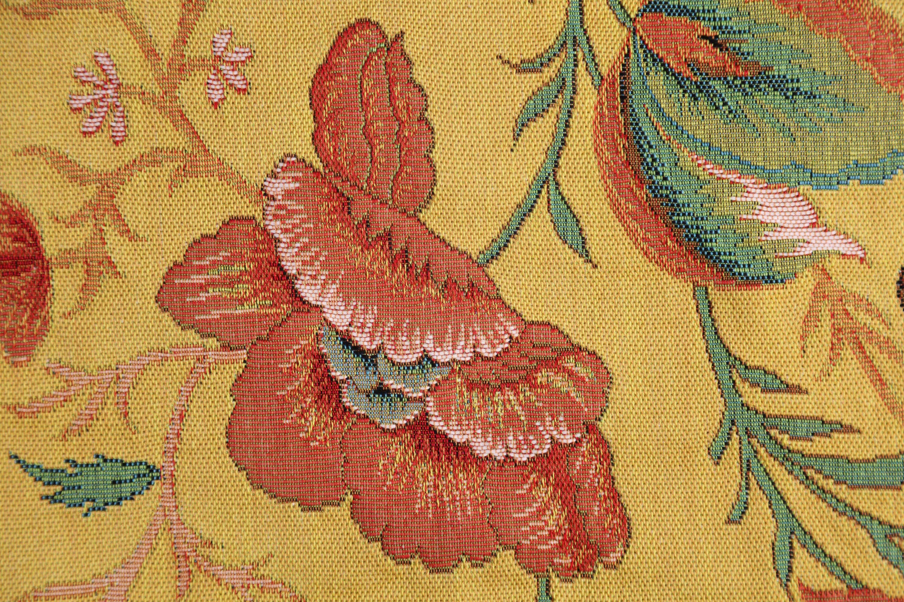 Peony Yellow B French Tapestry Cushion