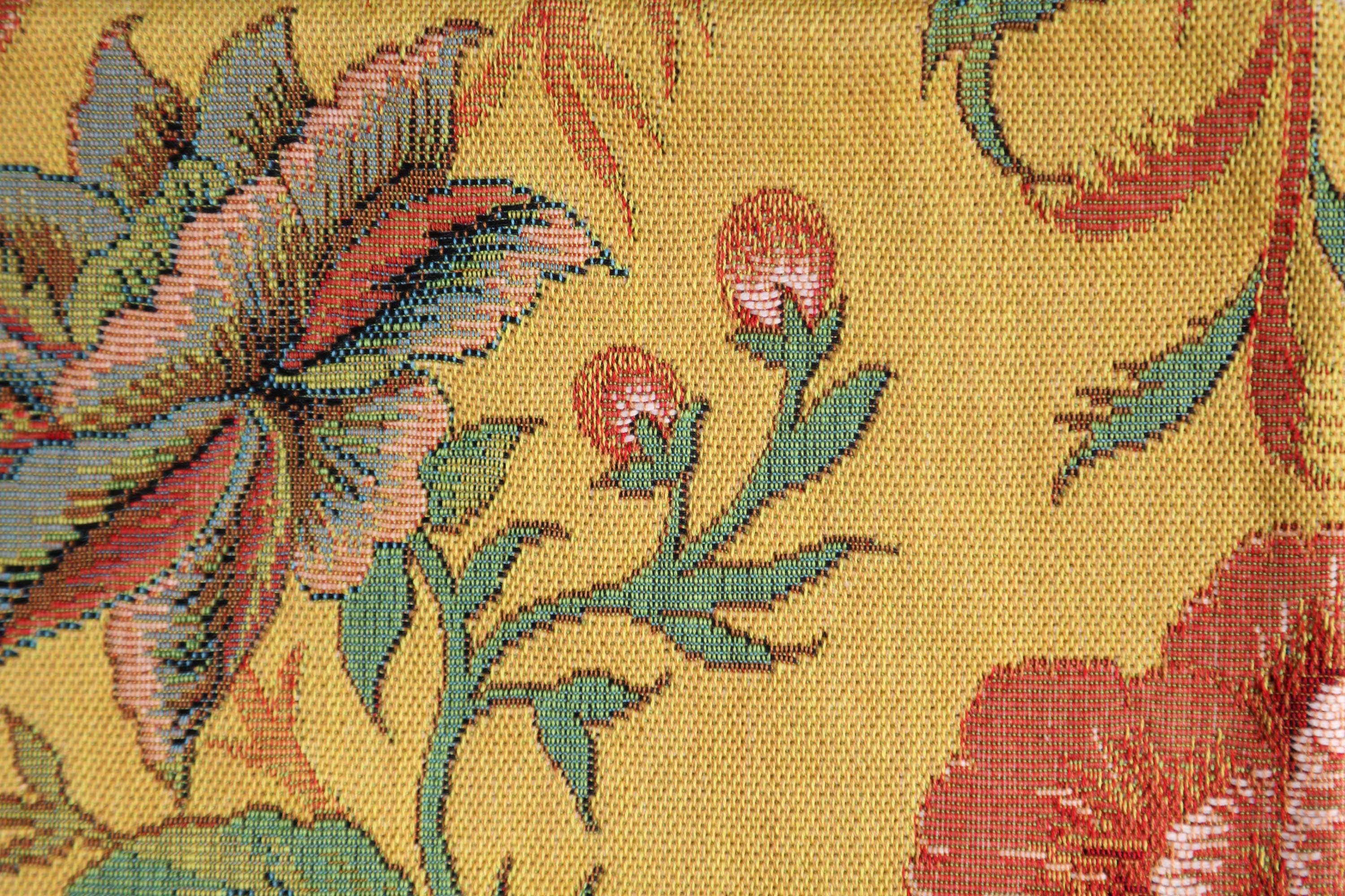 Peony Yellow B French Tapestry Cushion