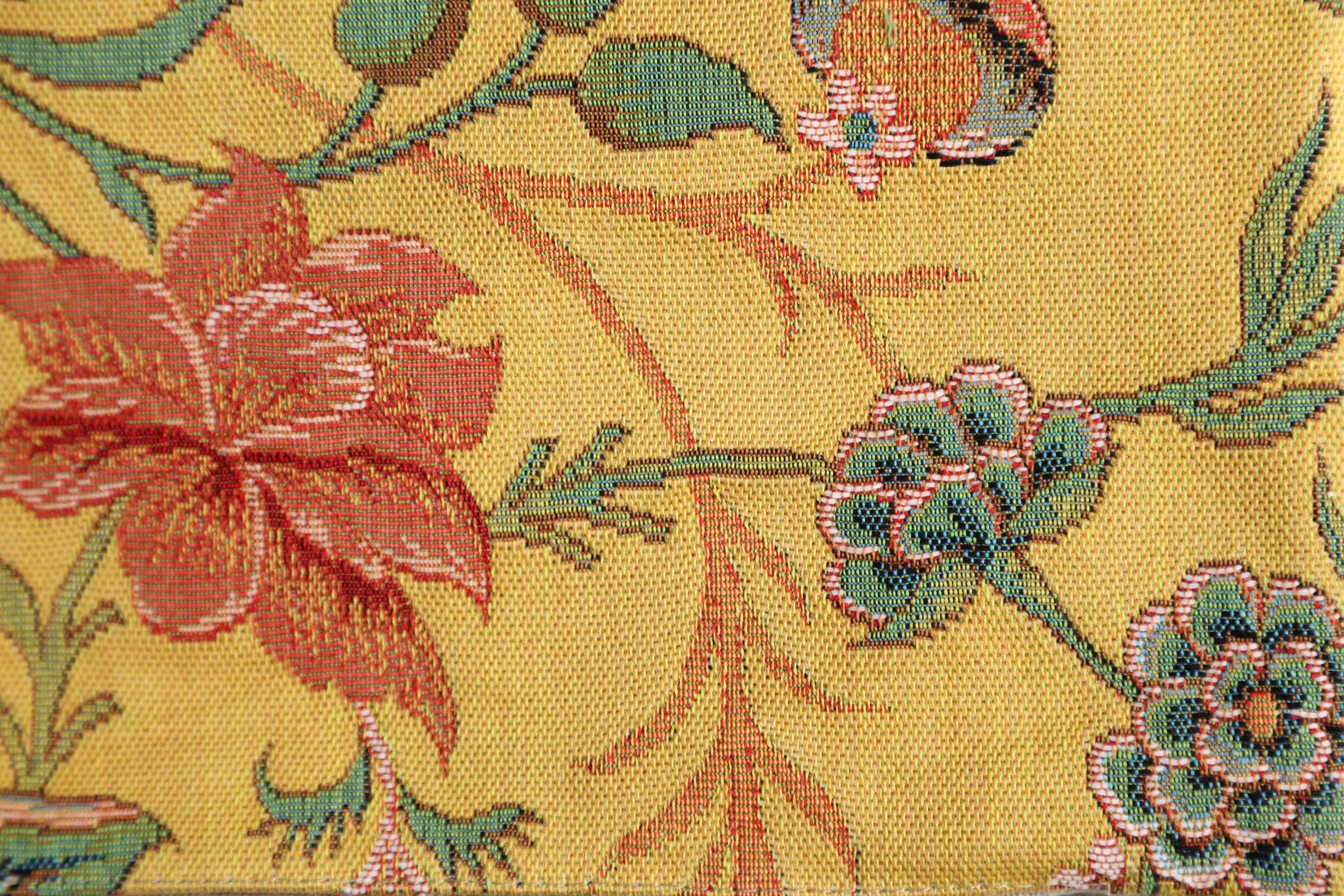 Peony Yellow B French Tapestry Cushion