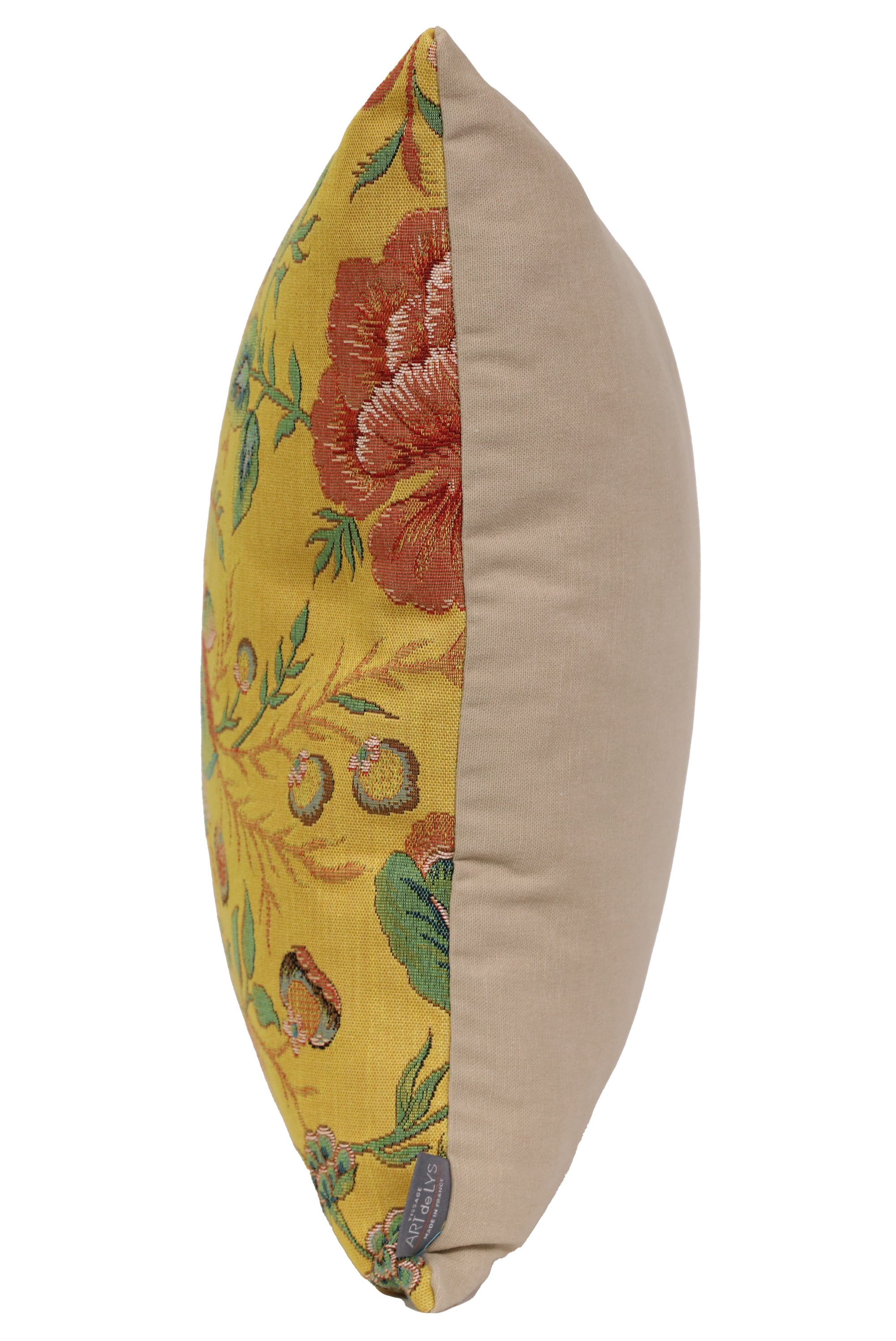 Peony Yellow B French Tapestry Cushion