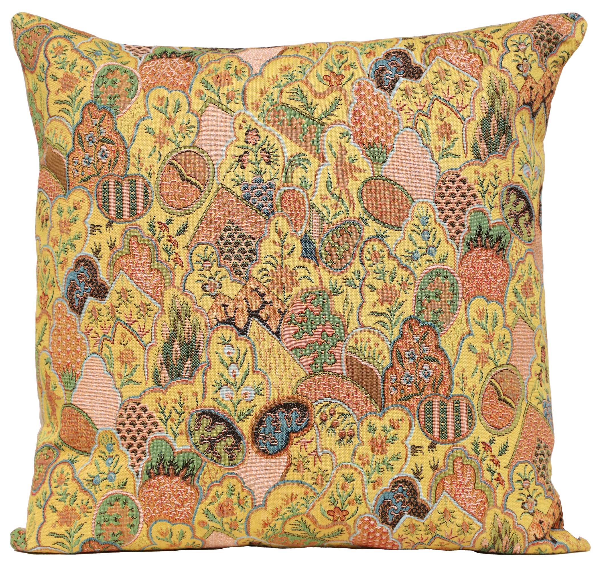 Mosaique Chinoise Yellow French Tapestry Cushion