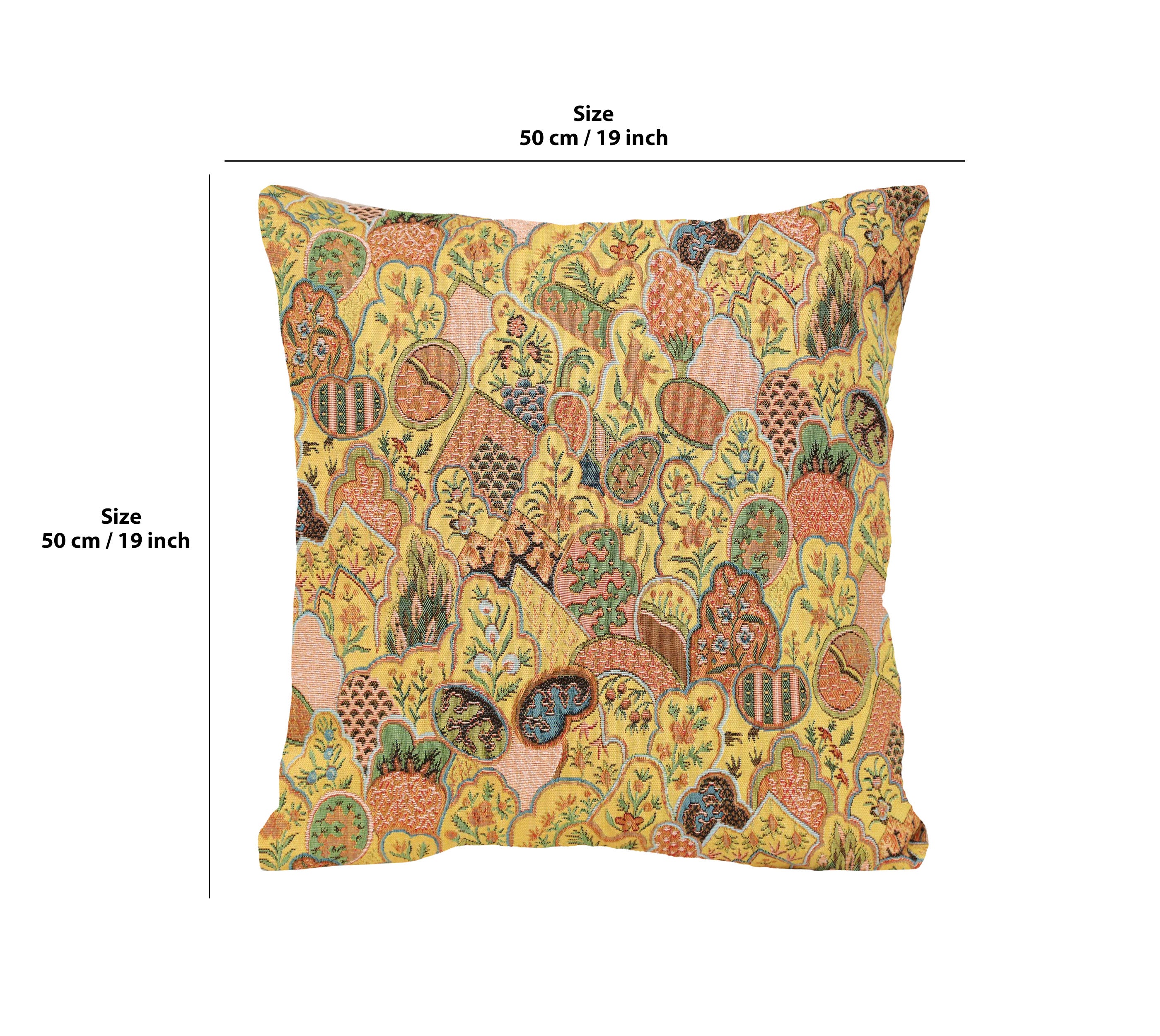 Mosaique Chinoise Yellow French Tapestry Cushion