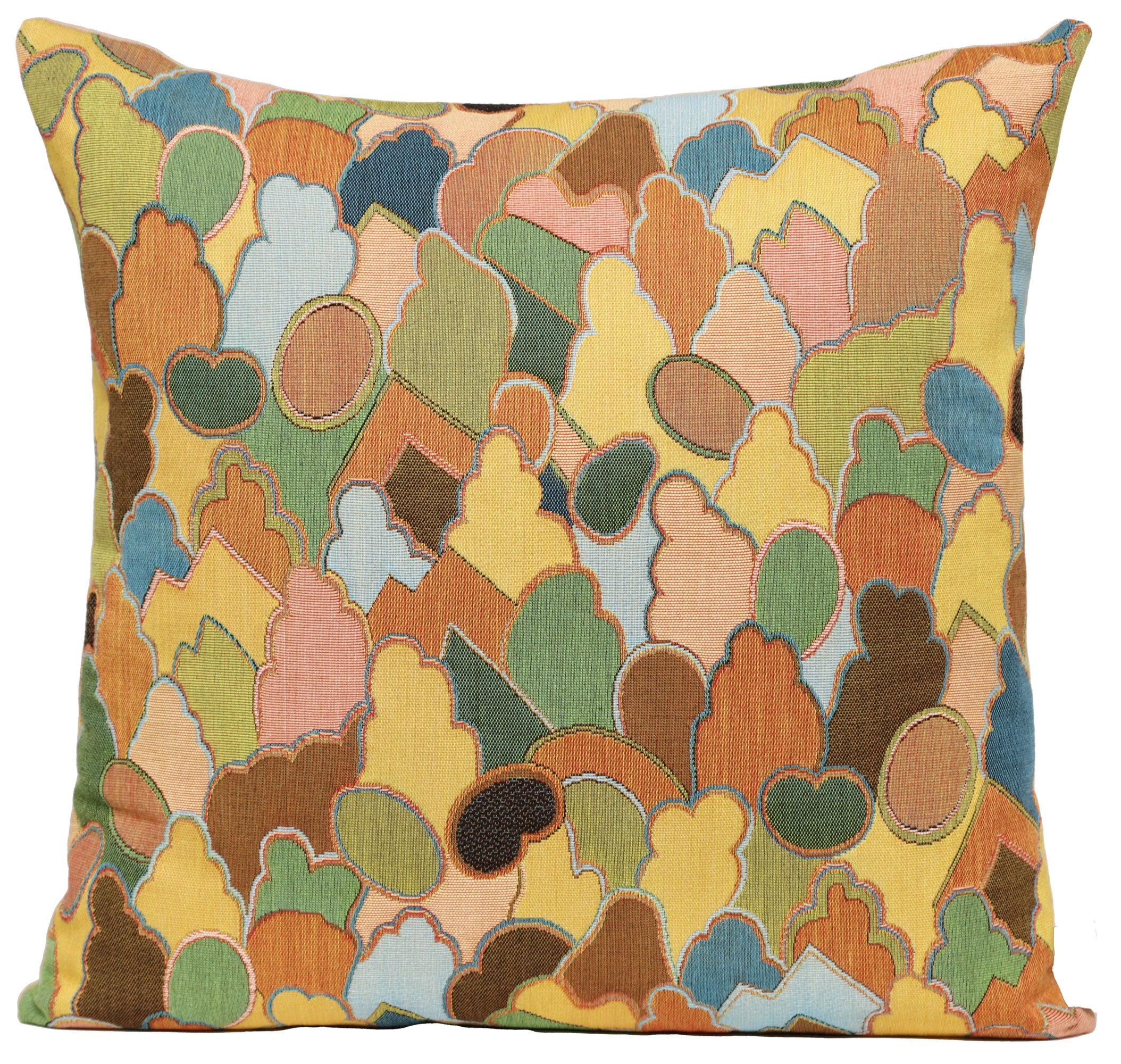 Mosaique Chinoise Footprint Yellow French Tapestry Cushion