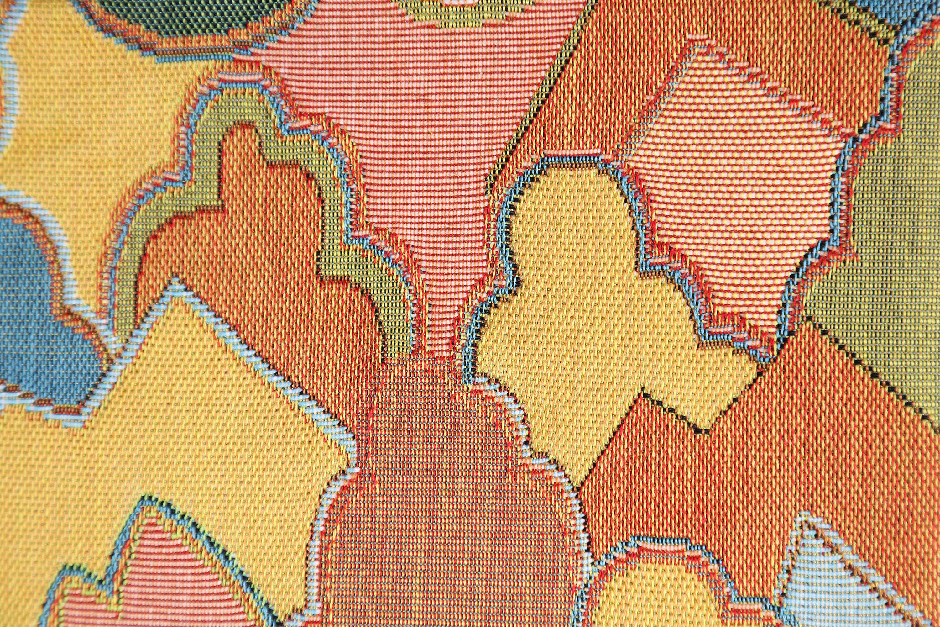 Mosaique Chinoise Footprint Yellow French Tapestry Cushion