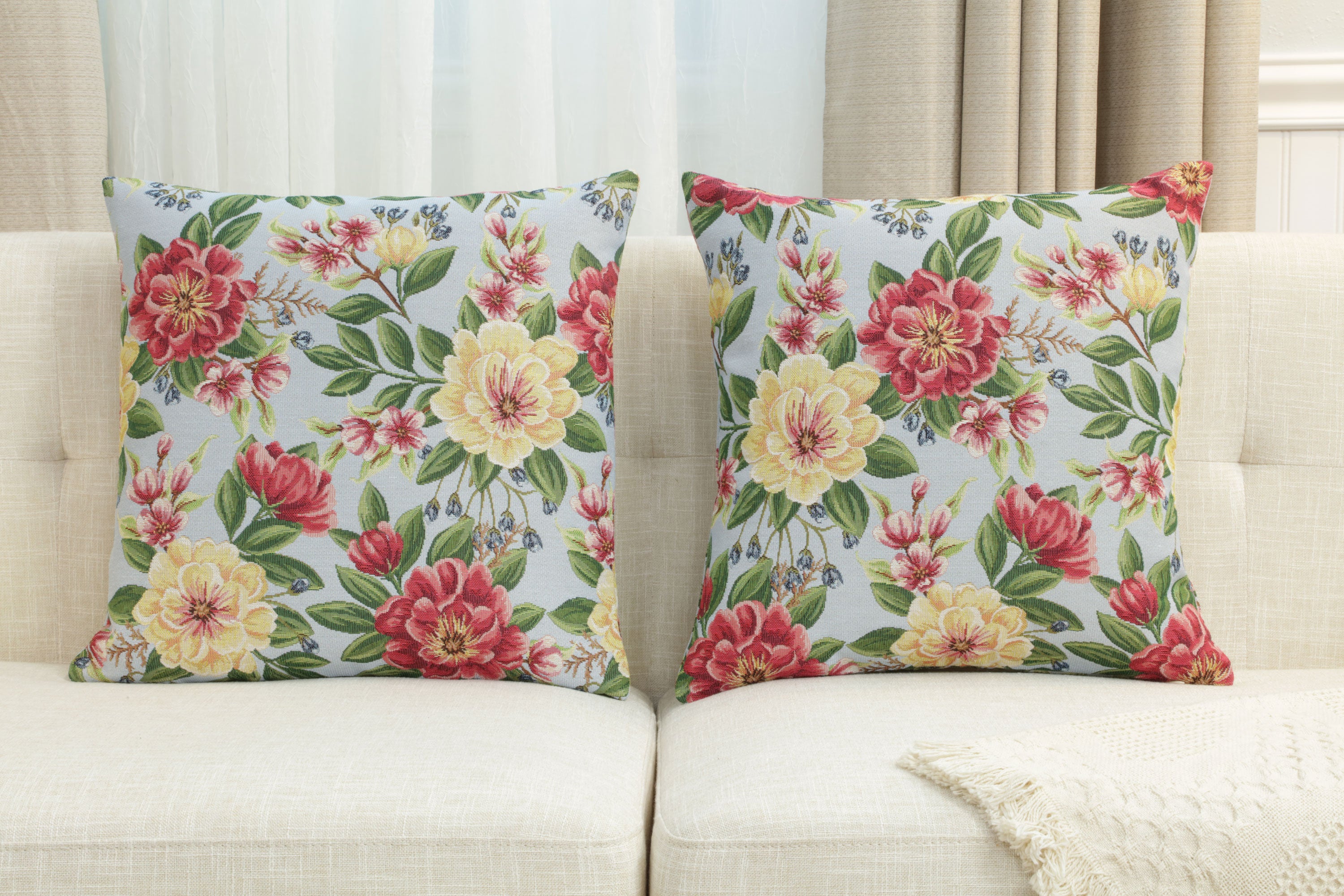 Zinnia Blue Cushion  Cover