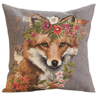 Forest Fox Grey European Cushion Cover