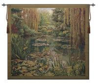 Monet's Garden 3 Large with Border Belgian Tapestry Wall Hanging by Claude Monet